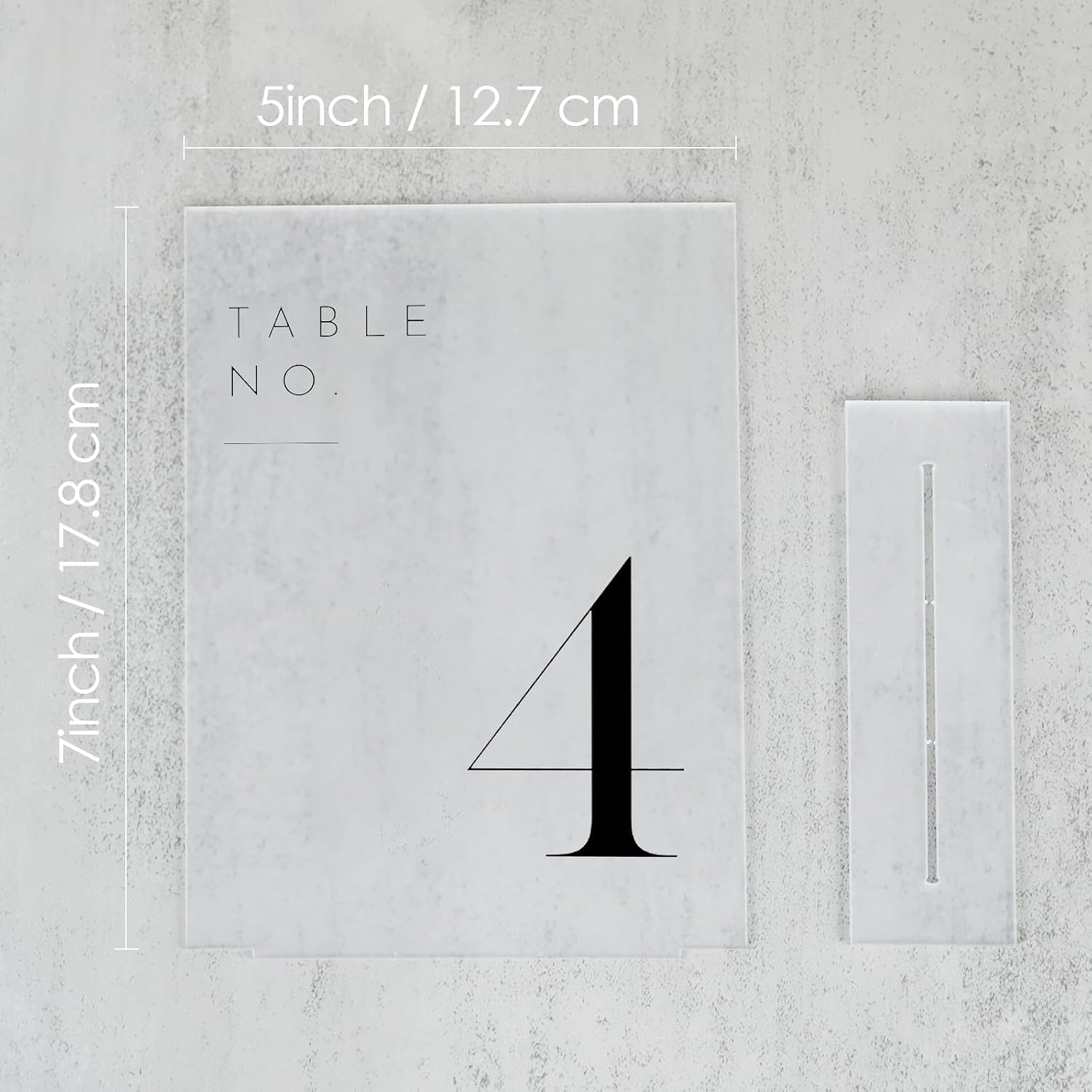 Frosted Wedding Table Numbers 1-15 with Stands | 5"x7" Frosted Acrylic Table Numbers, Perfect for Wedding Reception