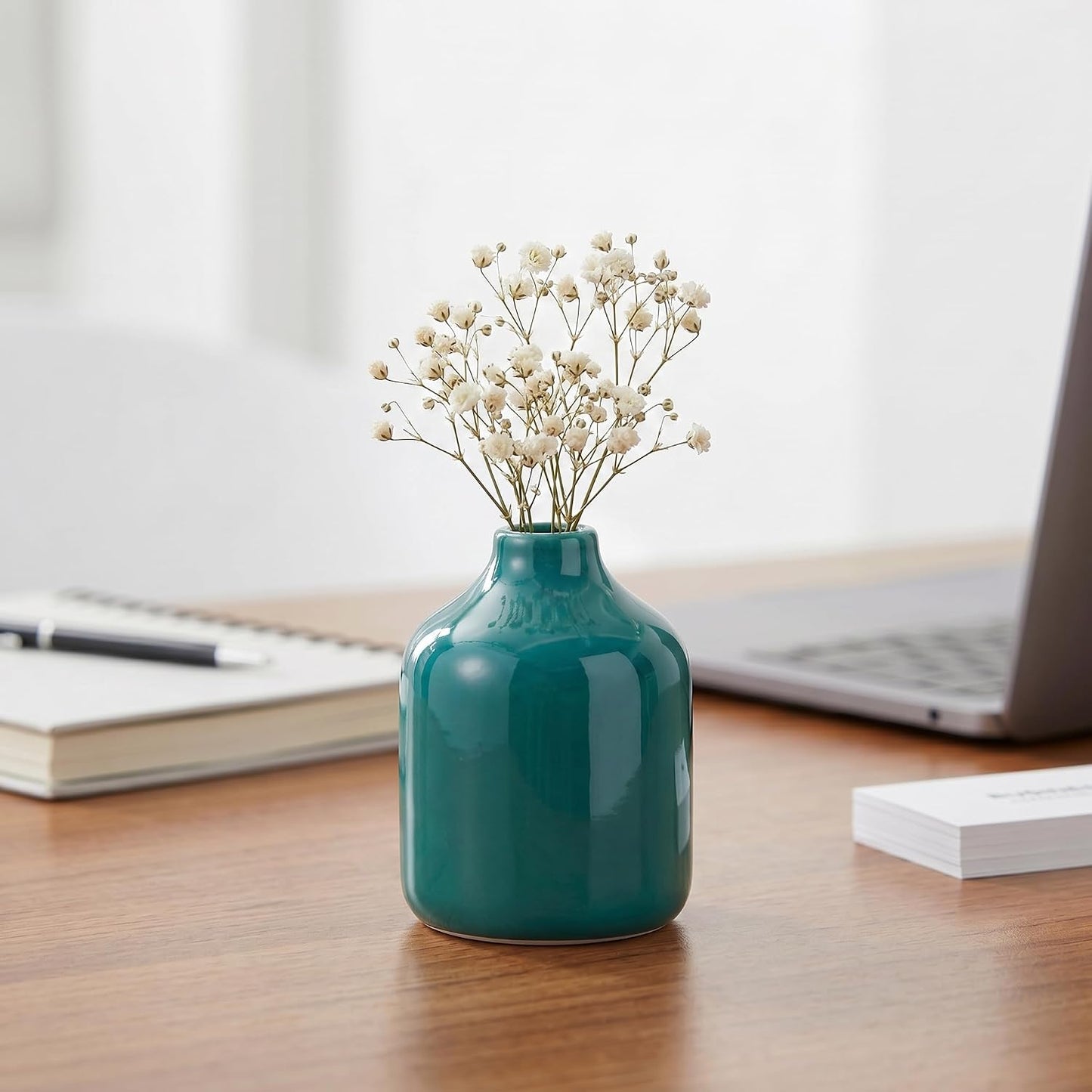 Ceramic Bud Vase / Dark Green / 4 Inch
