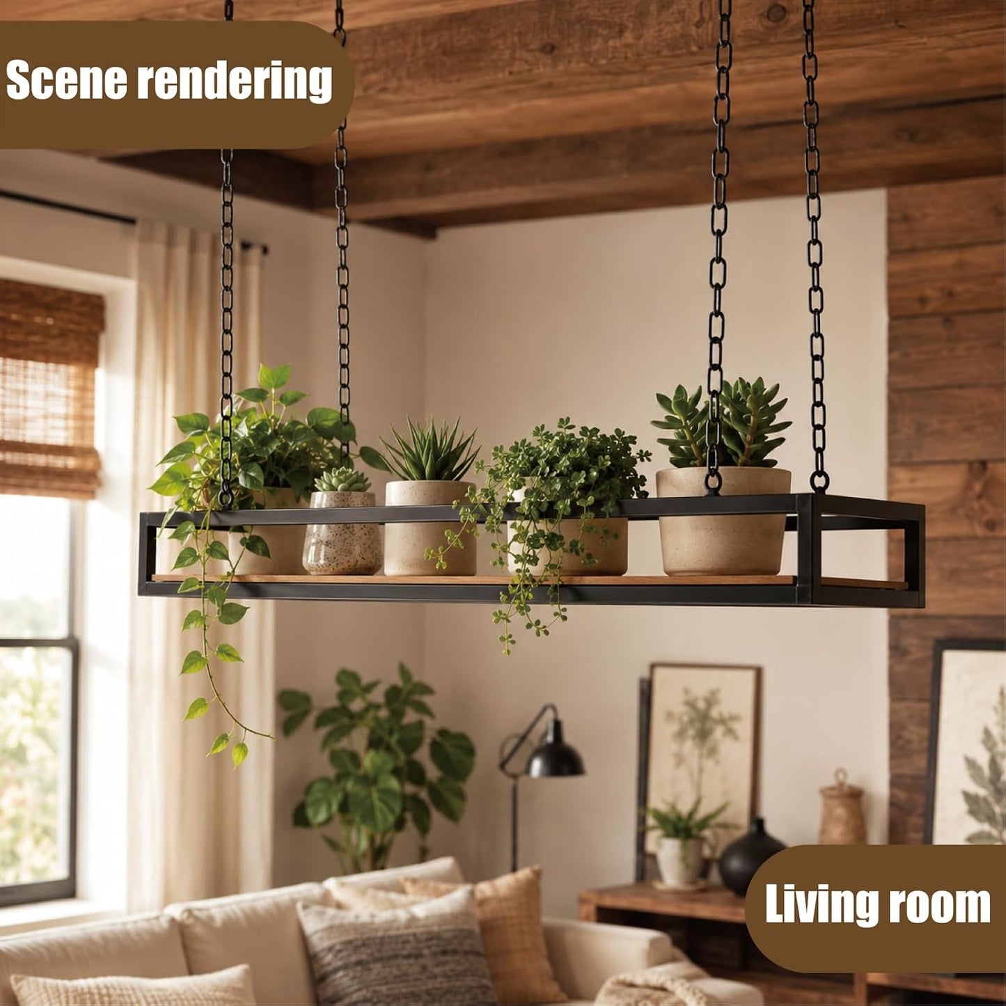 Solid Pine Wood and Metal Frame / 39.4 x 9.8 x 5.9