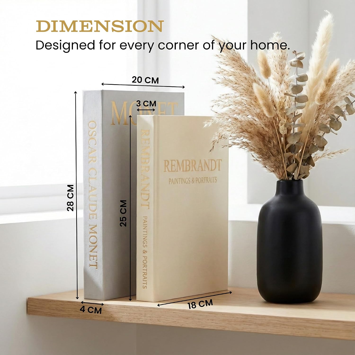 Linen Faux Book Storage Boxes / Set of 2