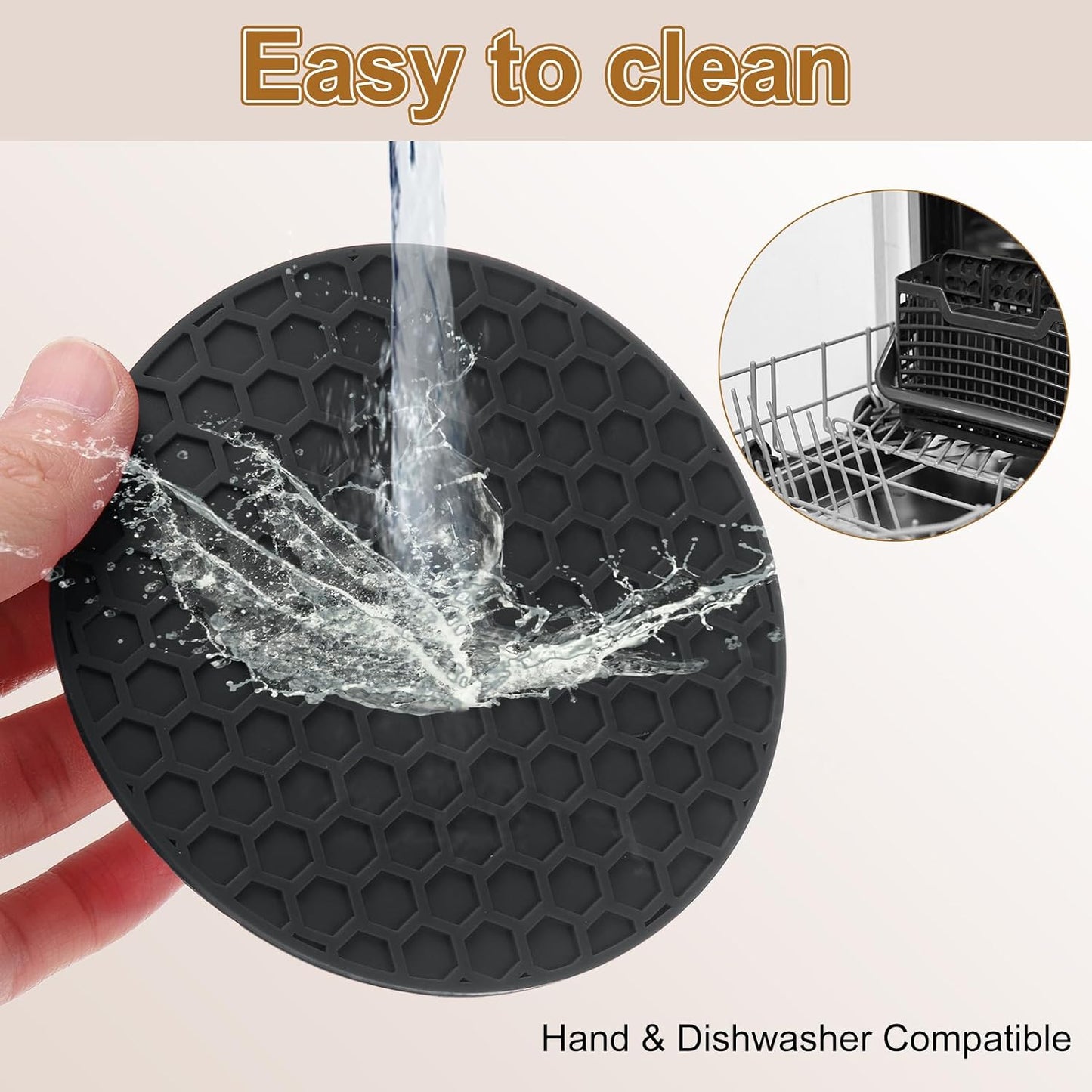 Holder / Round Coaster for Drink / Black / 4 Inch / Set of 24