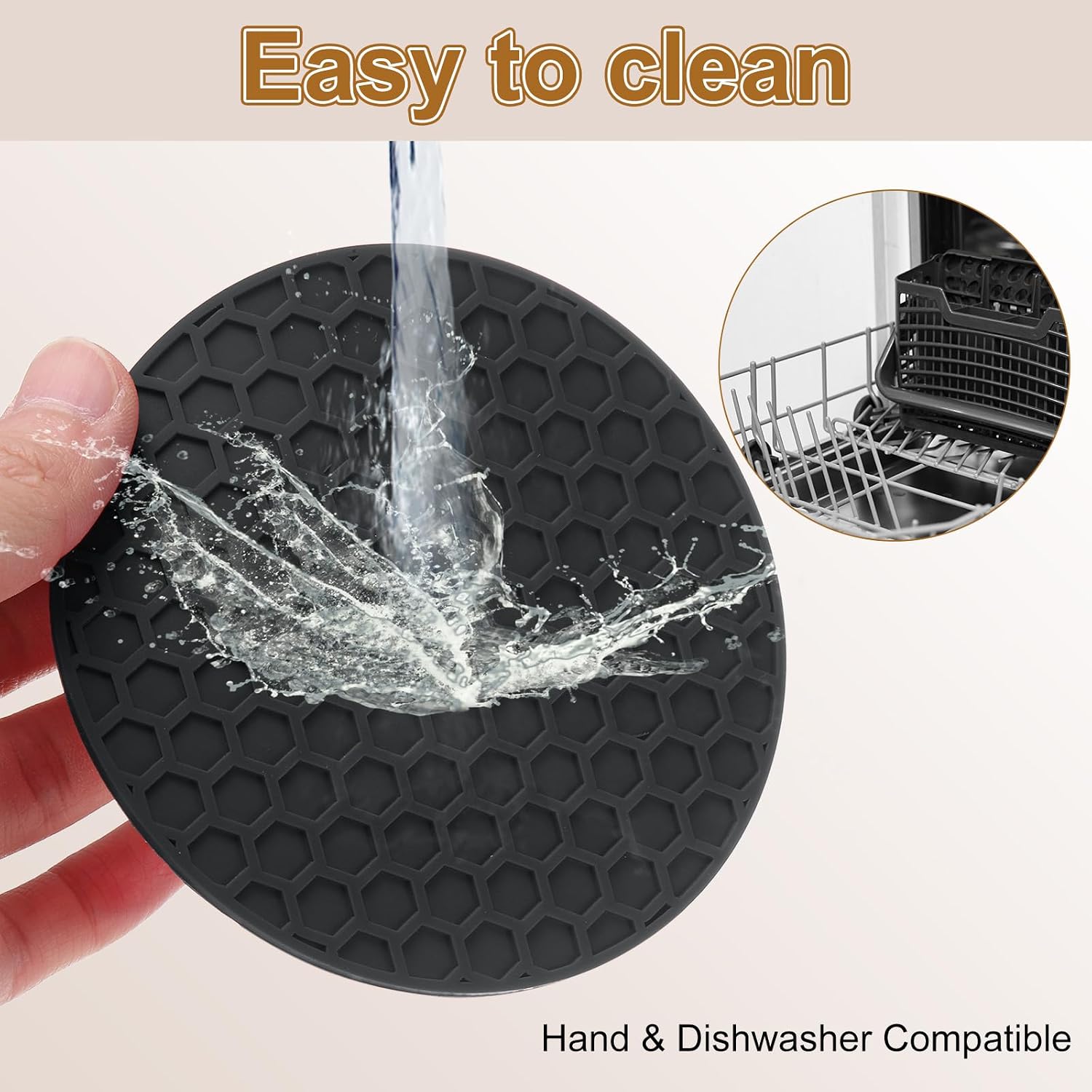 Holder / Round Coaster for Drink / Black / 4 Inch / Set of 24
