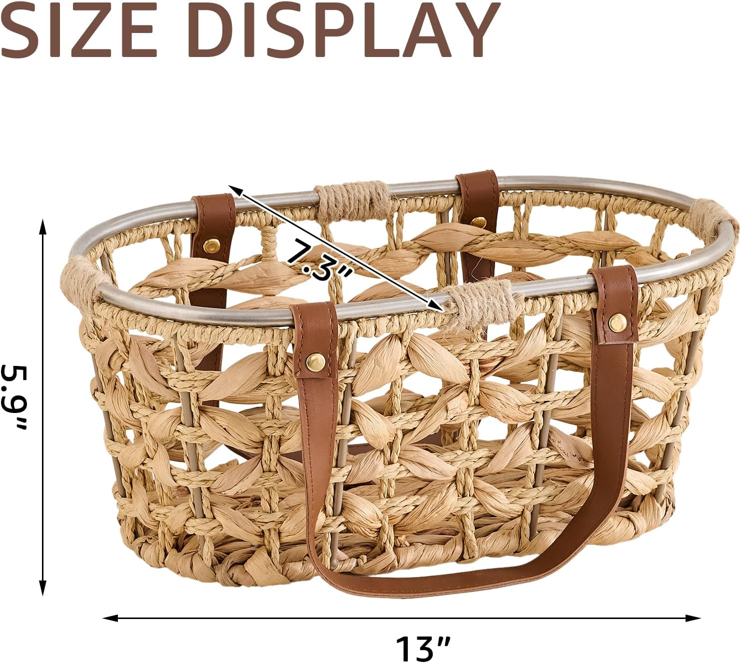 Egg Baskets for Collecting Fresh Eggs Farmhouse Handmade Wicker Hyacinth Egg / Oval-water Hyacinth