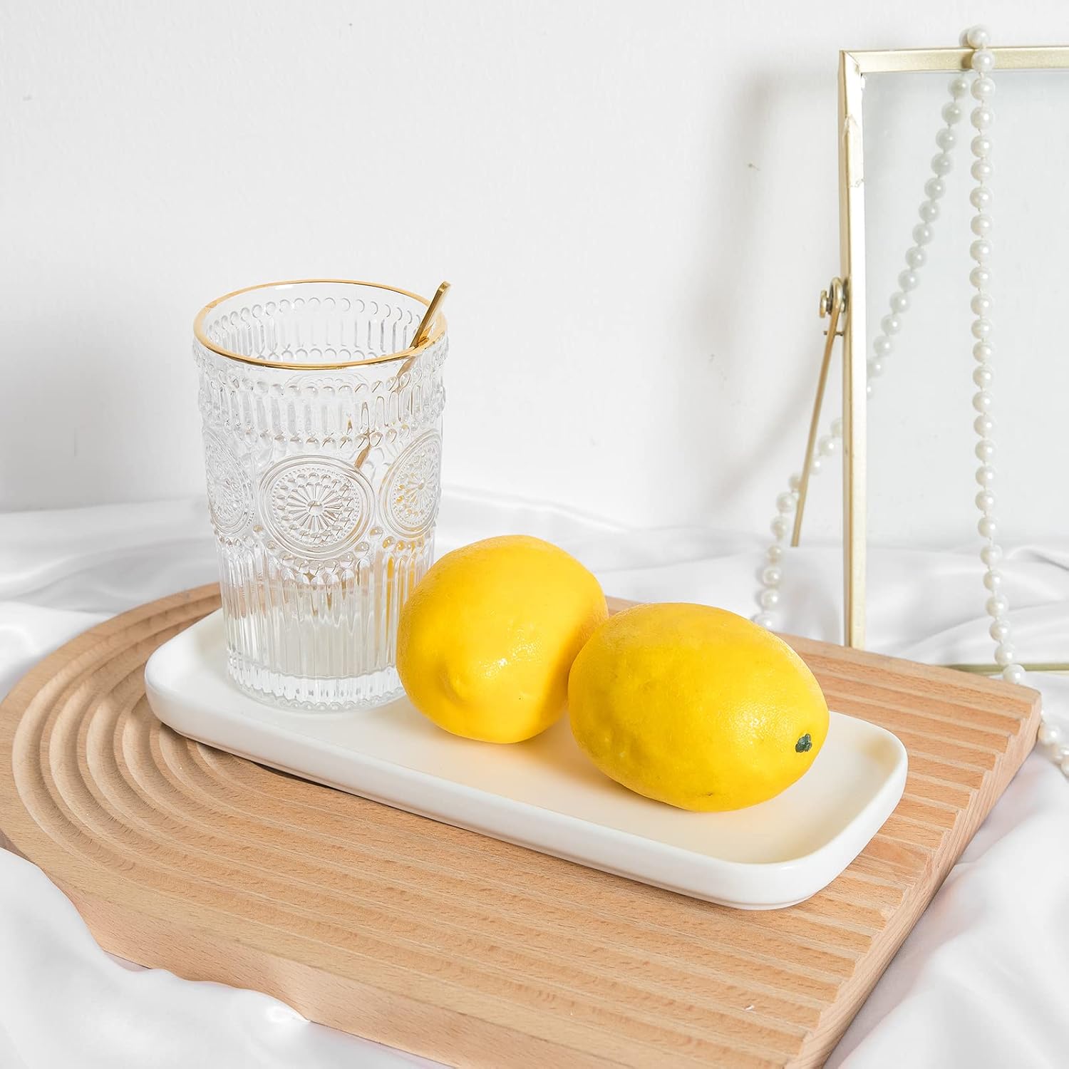 Ceramic Bathroom Tray / White / 9.8 x 3.9 x 0.7