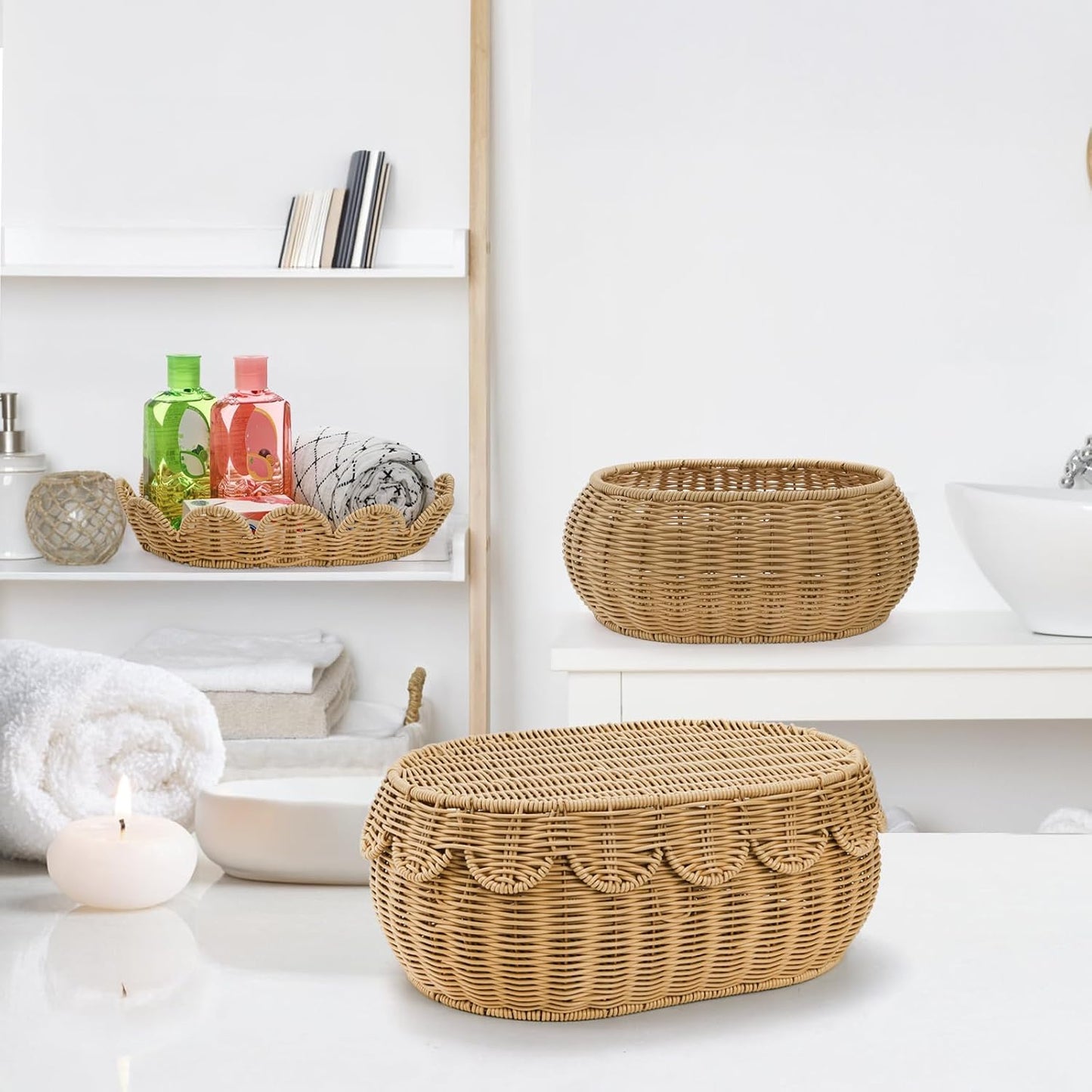 Wicker Storage Baskets / Set of 2