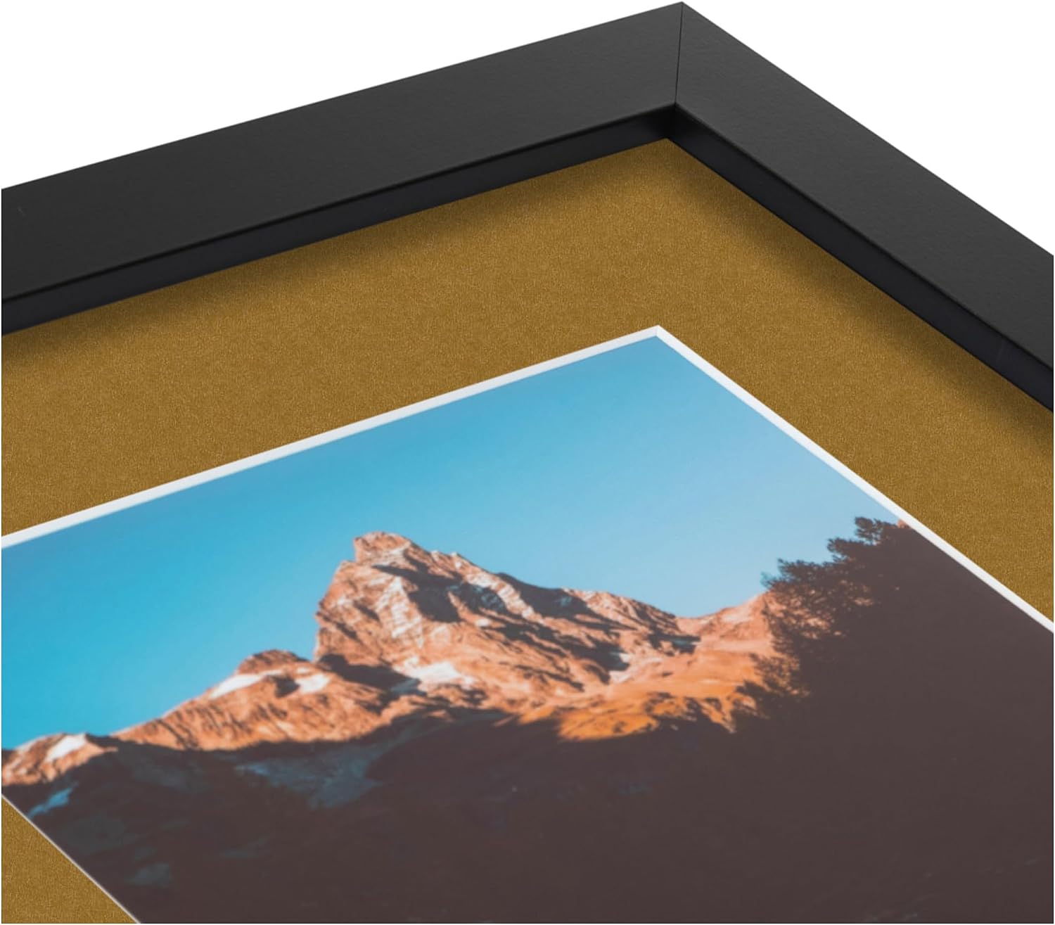 ArtToFrames Collage Picture Frame 3 Opening 3-4x5 Photo Frame | Made in USA | Black Frame El Dorado and Black Mats