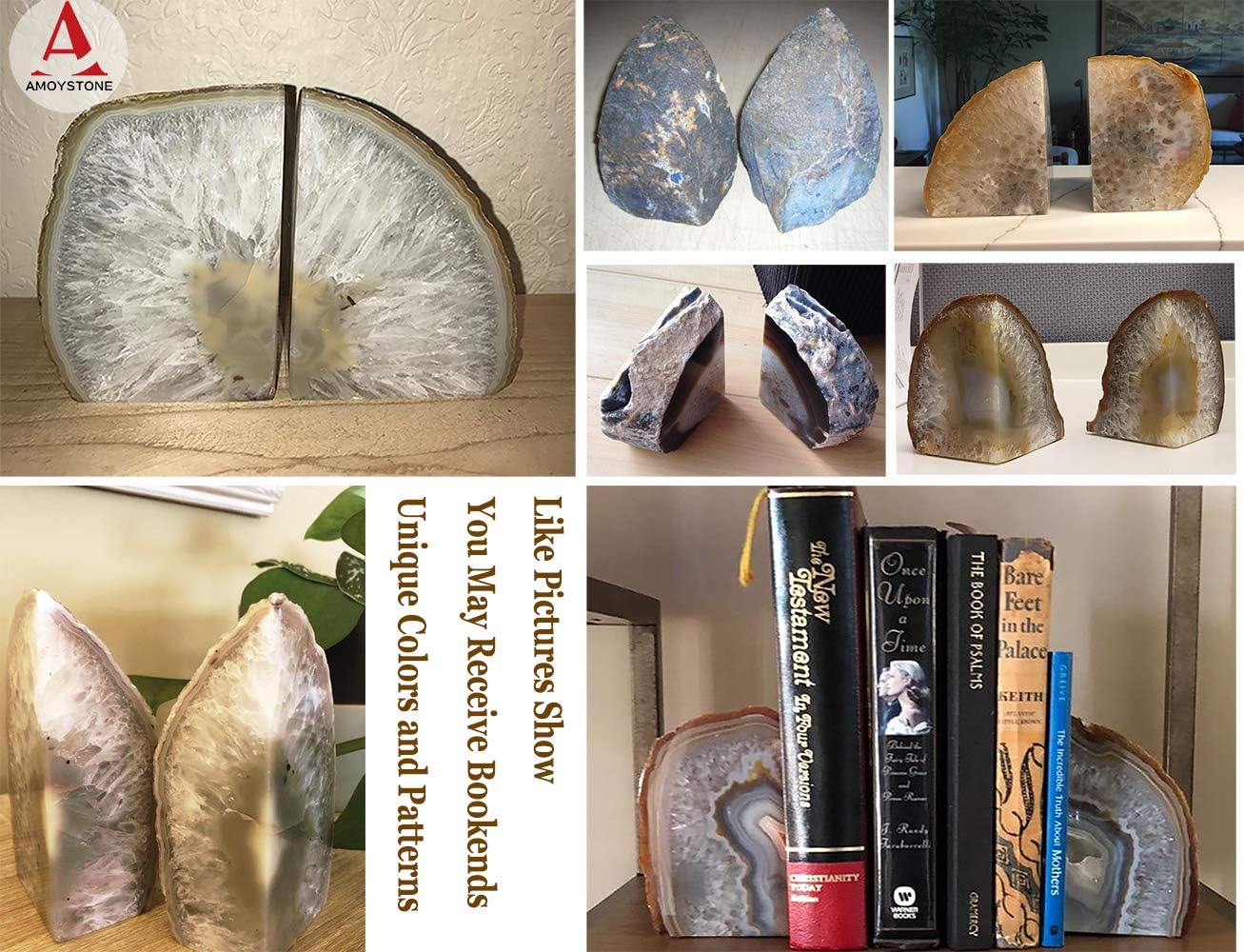 Agate Bookends / Nature / 2-3LBS / Brown