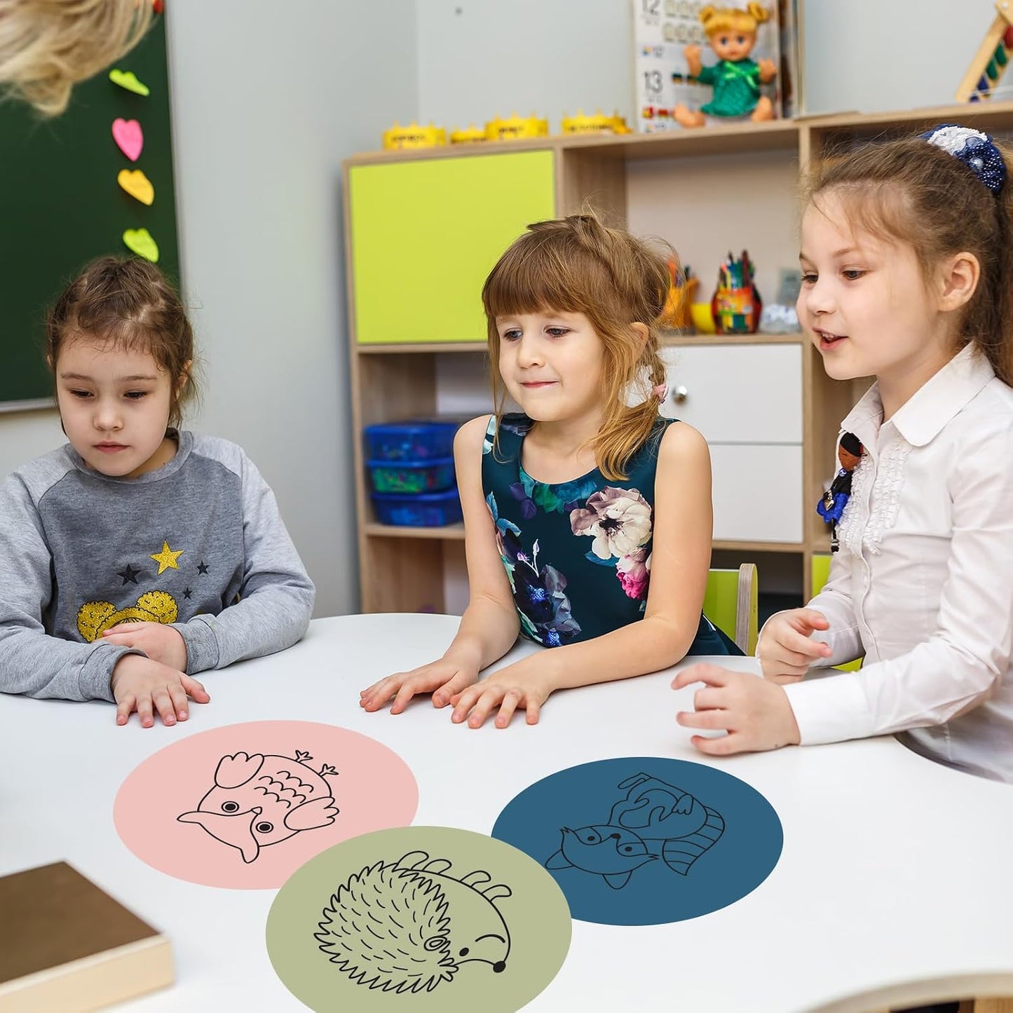 Large Dry Erase Dots Circles Spots Decals Neutral Color Waterproof / 10 Inch / Boho / Set of 12