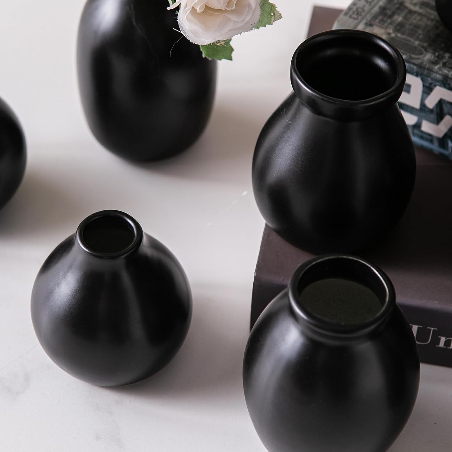 Ceramic Bud Vase / Black / Set of 12