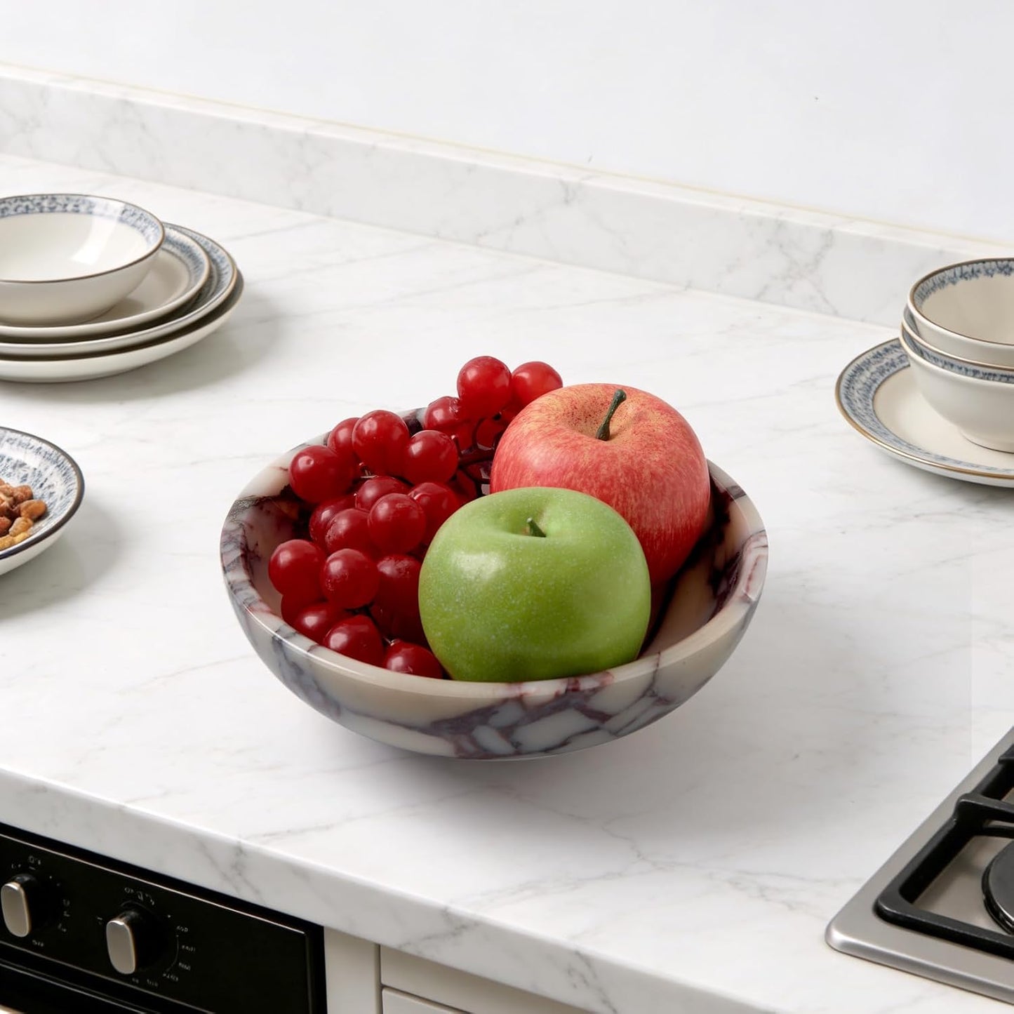 Marble Fruit Bowl / Calacatta Viola / 7.8 / Natural