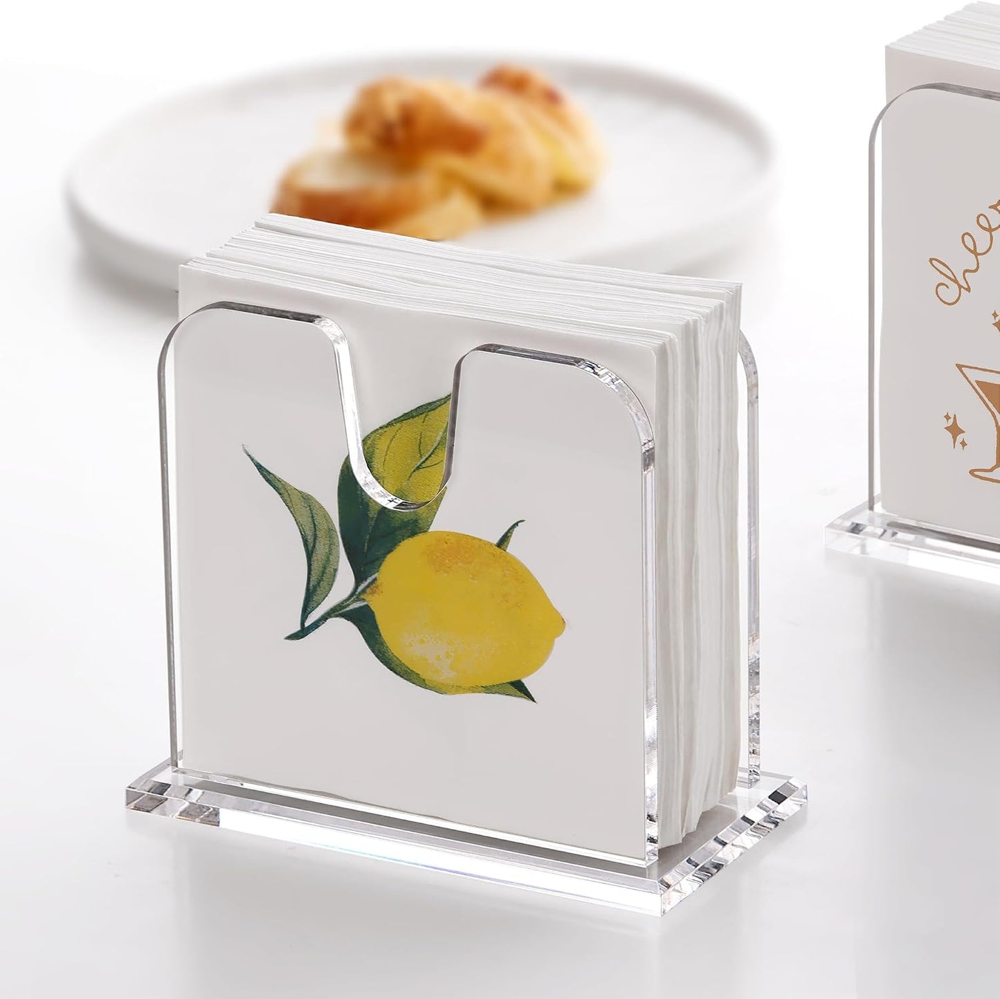 8mm Thickened base / 5.75 x 5 x 2.87 / Cocktail Napkin Holder / Clear