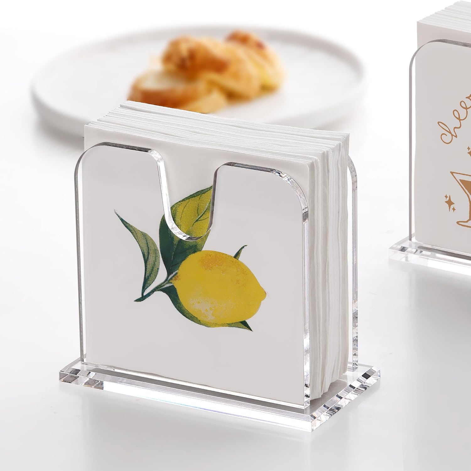 8mm Thickened base / 5.75 x 5 x 2.87 / Cocktail Napkin Holder / Clear