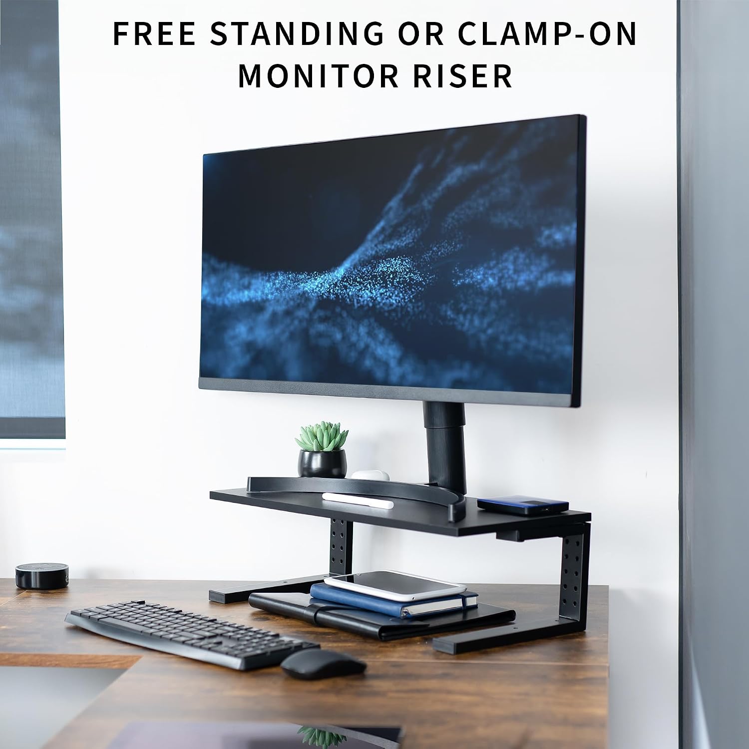 VIVO Clamp-on 22 inch Desk Extension Shelf for Gaming PC, Ergonomic Computer Monitor and Laptop Riser, Printer Stand