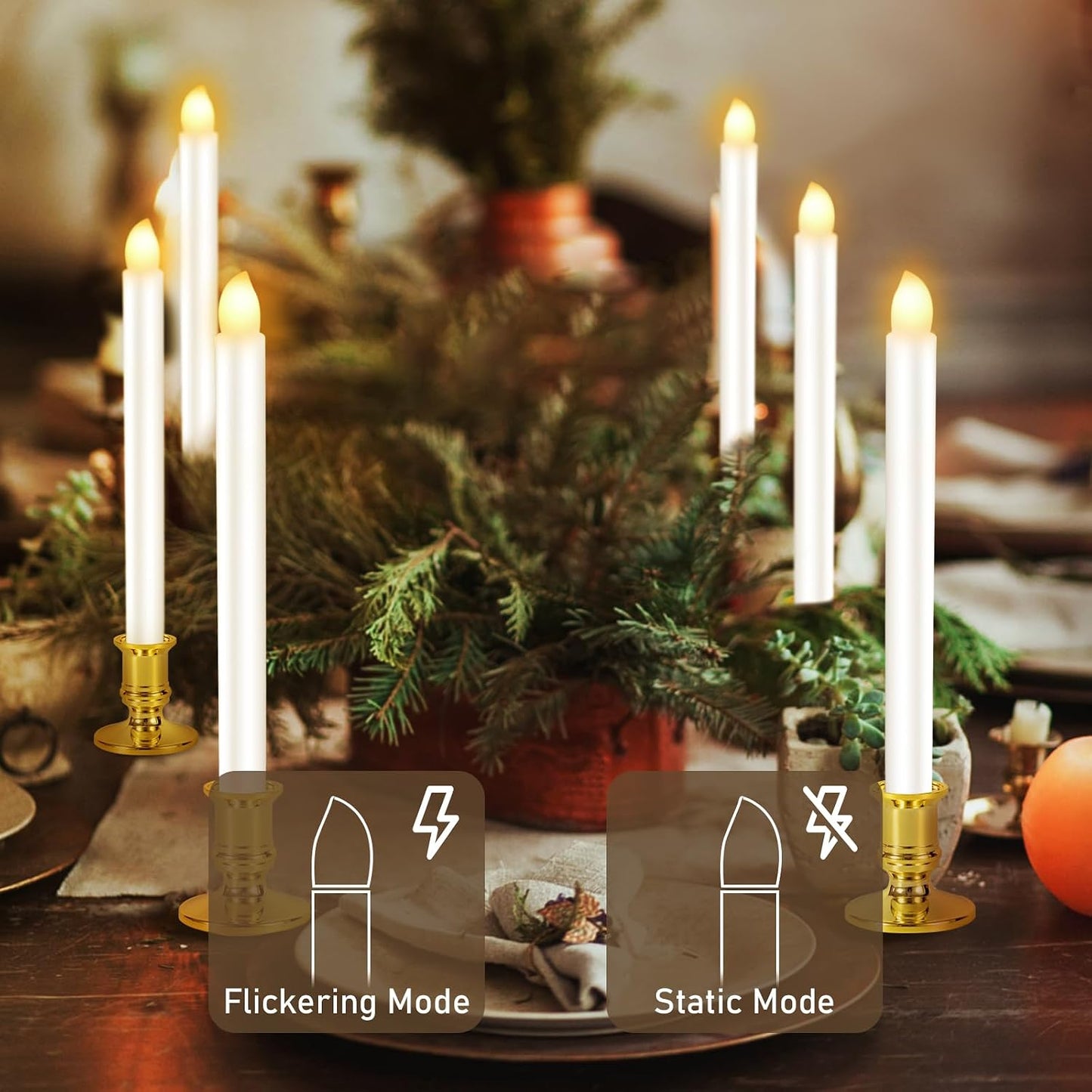 8 Pack Christmas Window Candles, Battery Operated Window Candles with Timer Remote, LED Window Candle with Candle