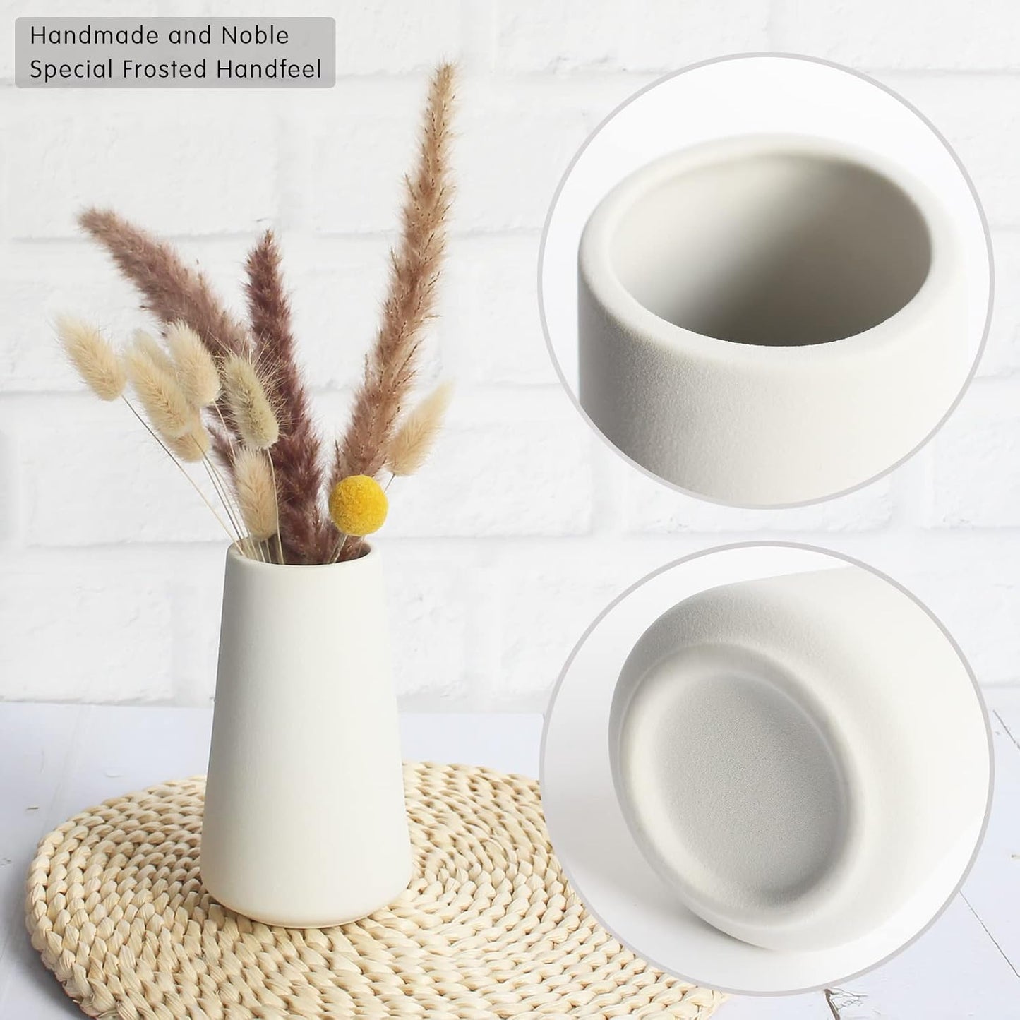 Ceramic Vases / Style A / White / 6 Inch / Set of 6