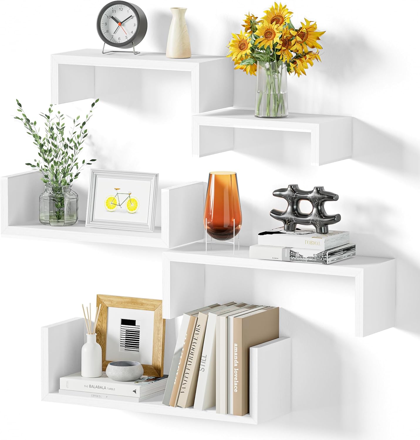 BAYKA Pink Floating Shelves 22.5in, Set of 3, Wall Mounted for Wall Decor