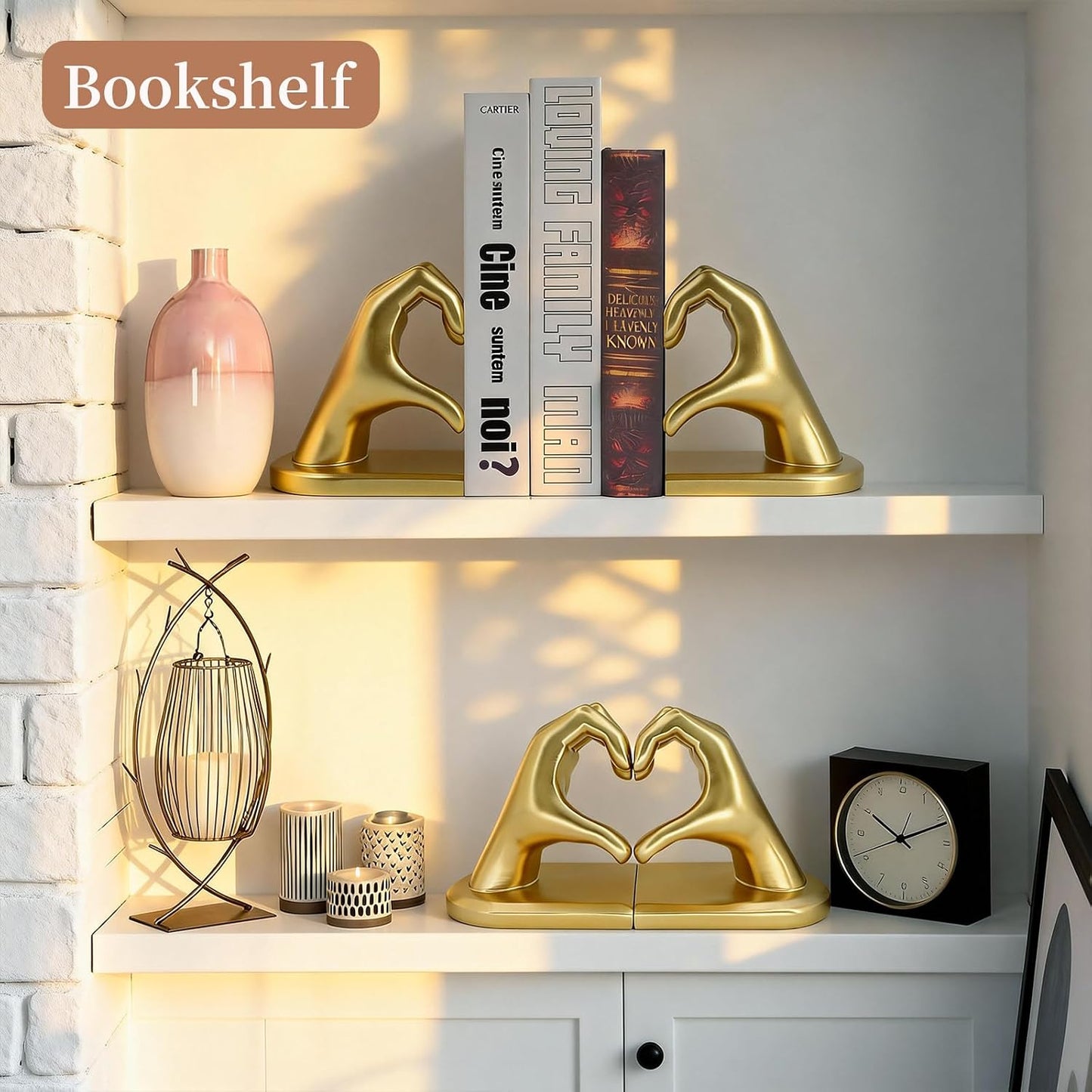 Bookends / Non-Skid Bookend / Medium / Golden / Gold