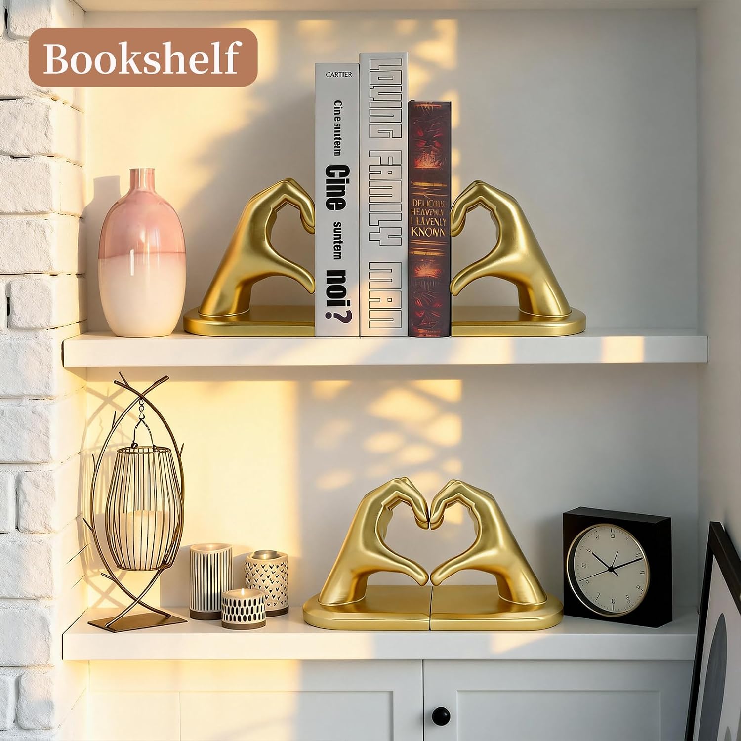 Bookends / Non-Skid Bookend / Medium / Golden / Gold