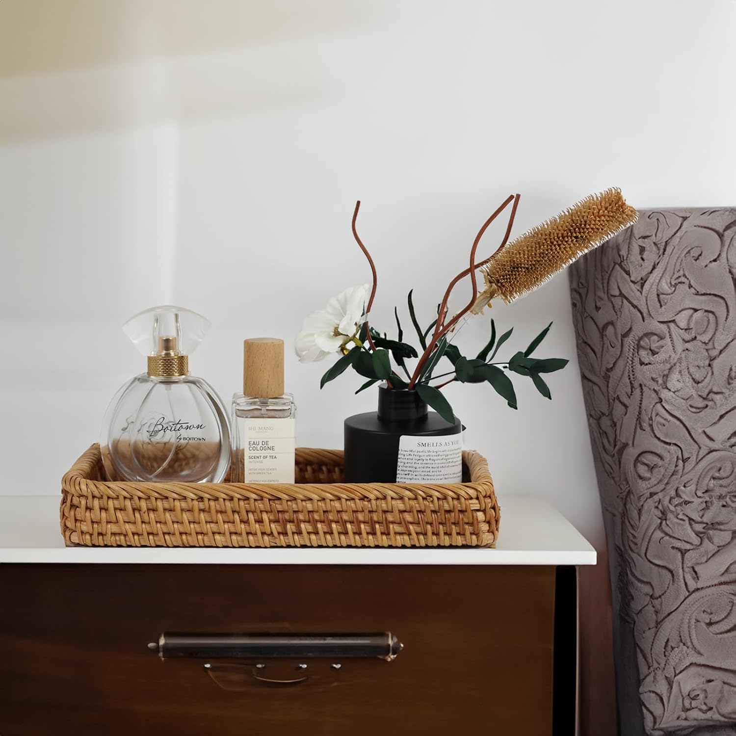 Wicker Toilet Tank Basket / Natural / 9.8 x 5 x 1.4