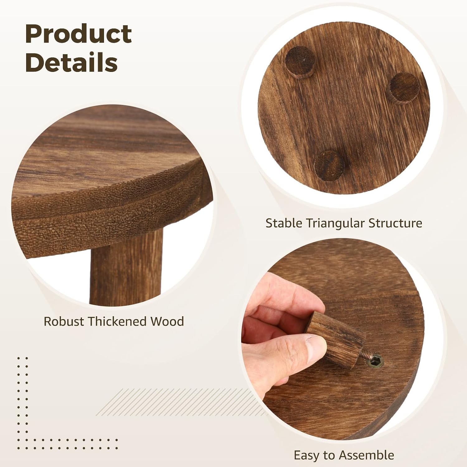 Wood Plant Stands / Set of 3