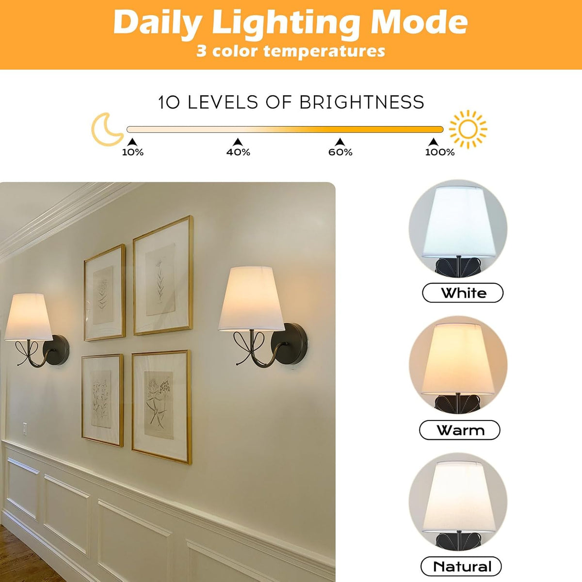 PASSICA DECOR Bow Lamp Battery Operated Wall Sconces Set of 2, Rechargeable Dimmable LED Lights with 15 Colors, Timer