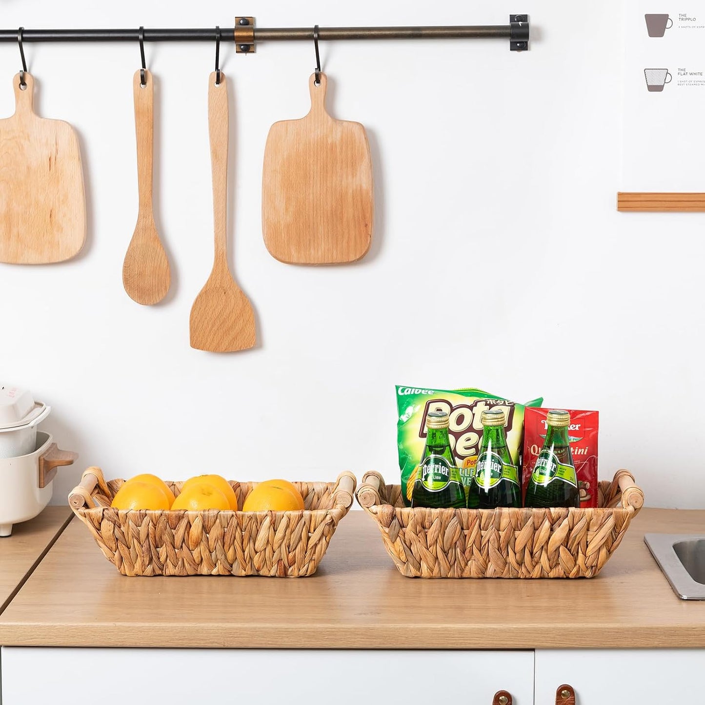 Small Wicker Baskets for Organizing / Natural / Set of 4