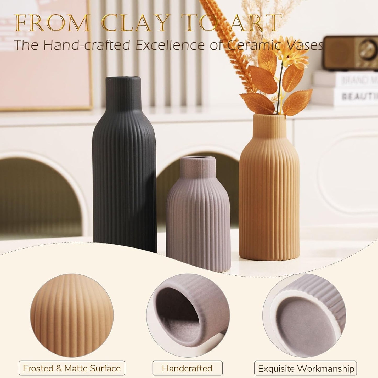 Ceramic Vase / Handcrafted Ceramic Vases / Set B / Set of 3