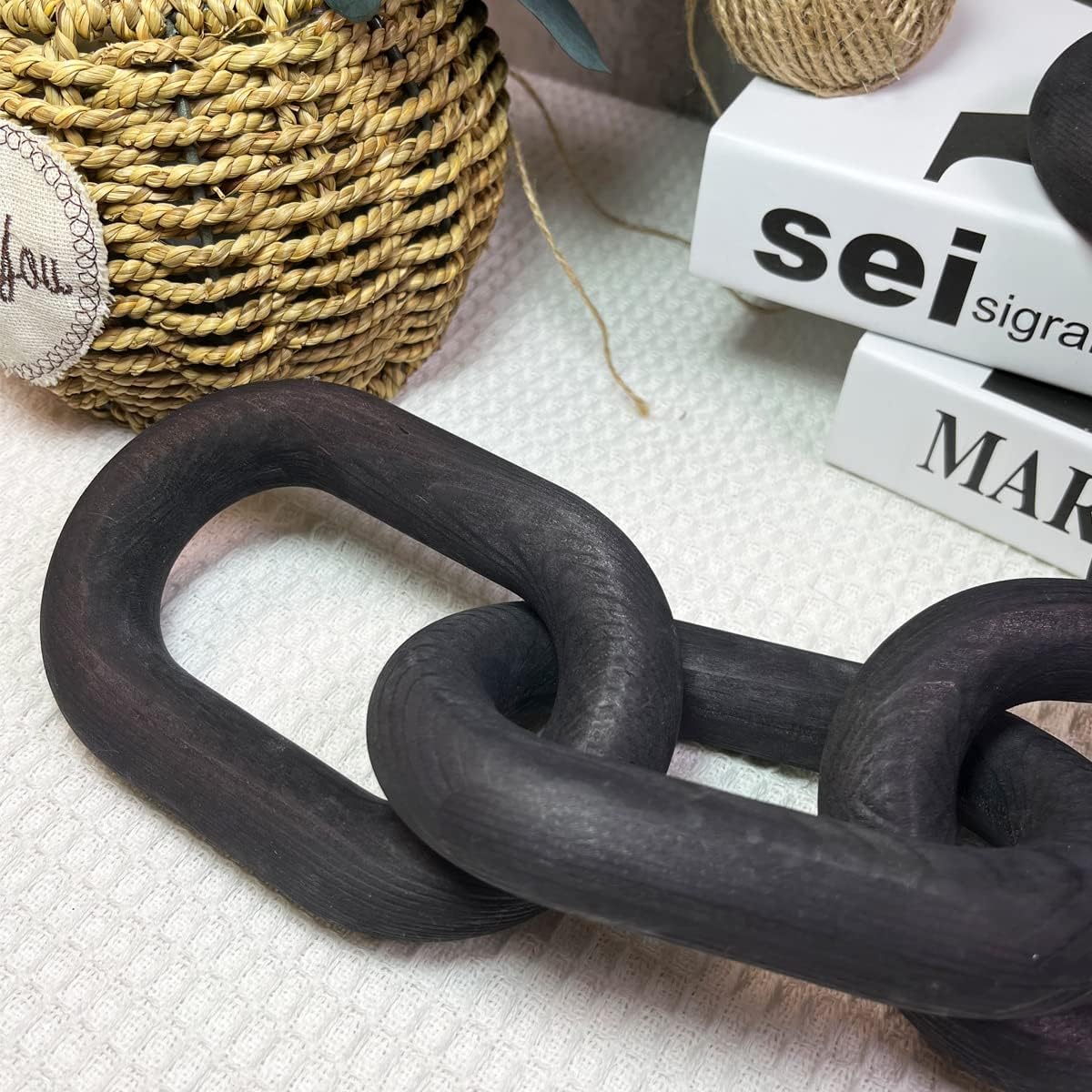 Wood Chain Link Decor / Black