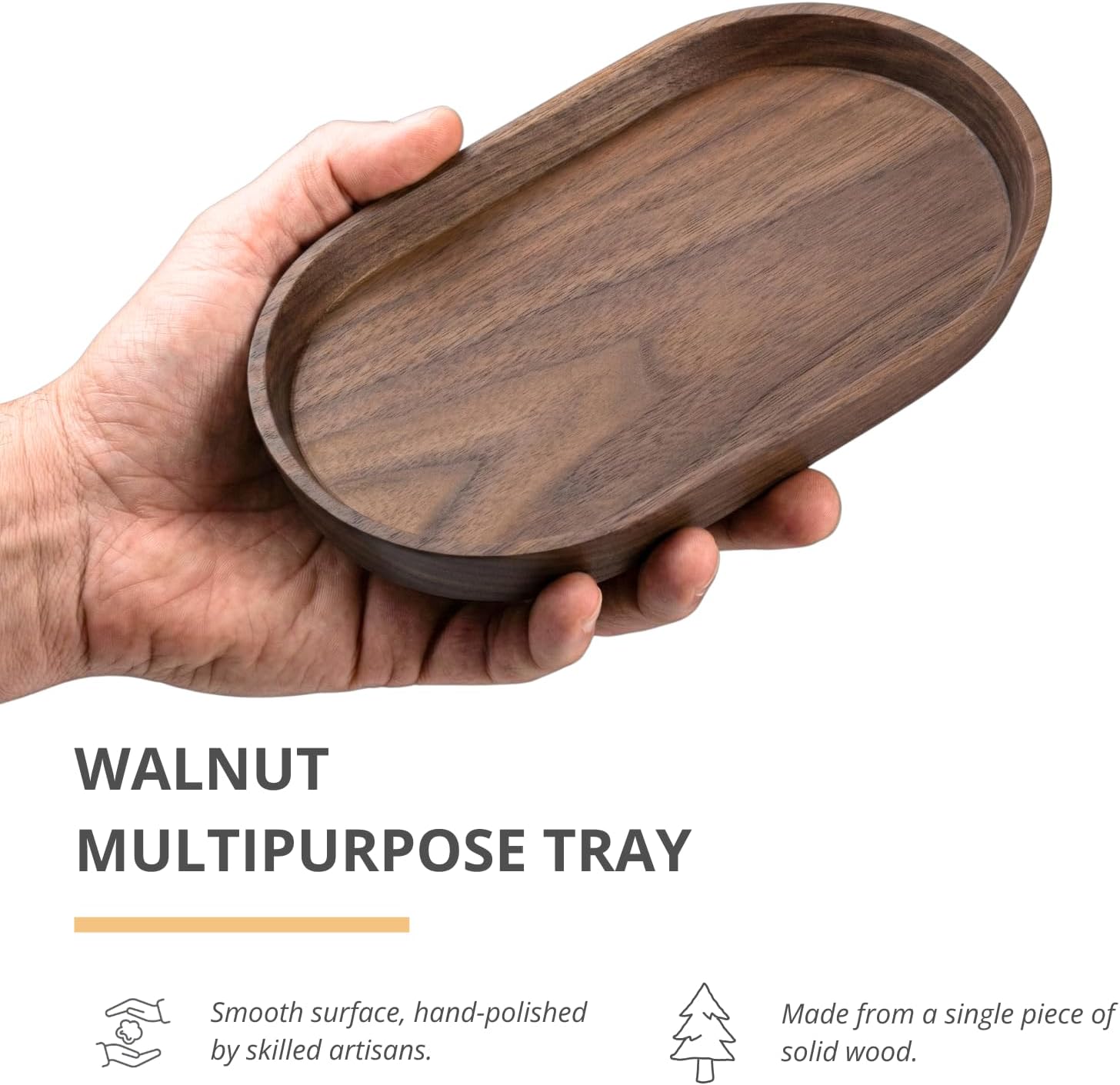 Wooden Mini Serving Tray for Parties / Walnut