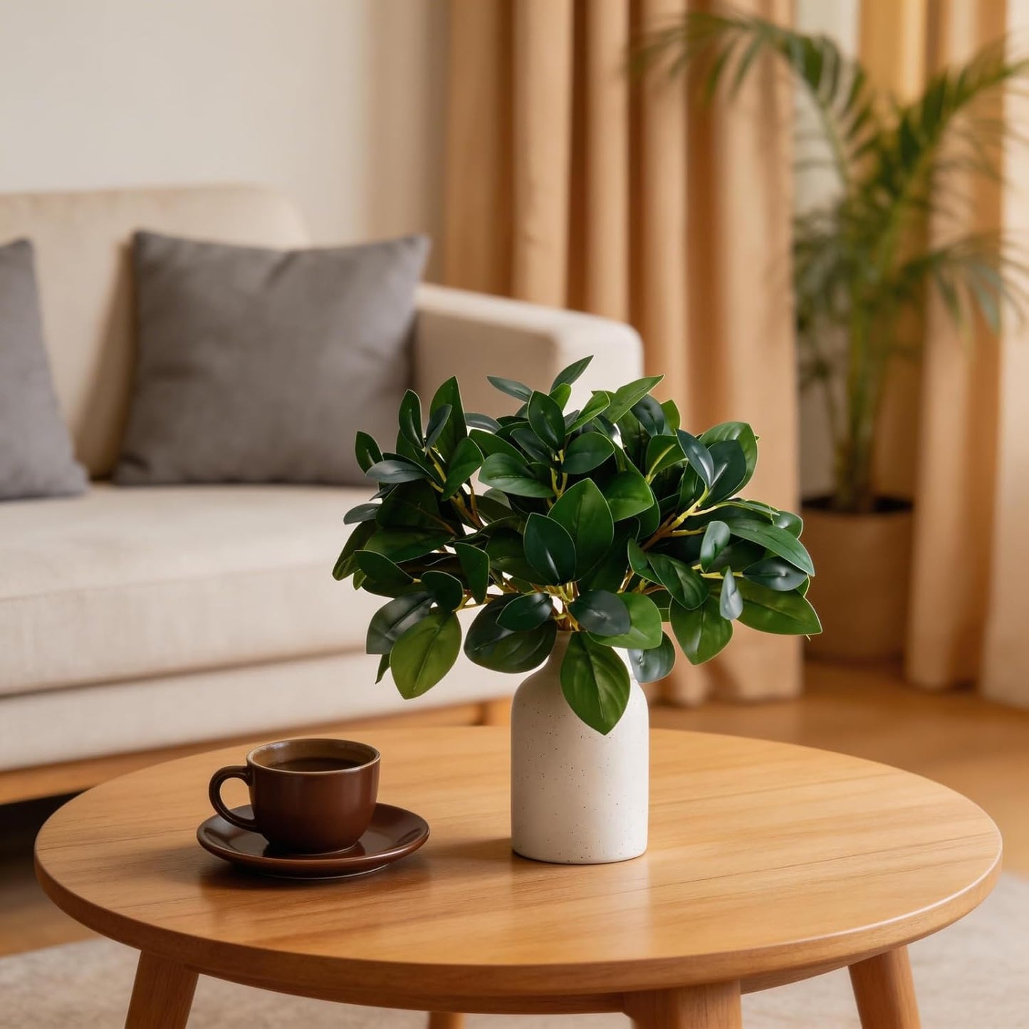 Artificial Plant Indoor / Cream White / 12 Inch