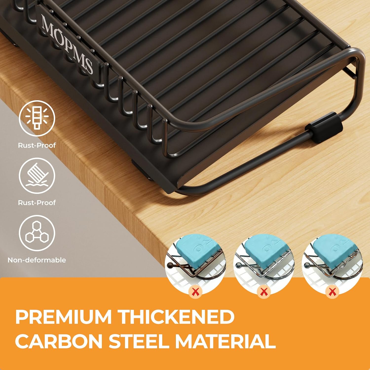 Carbon Steel Bar Soap Holder for Shower / Black