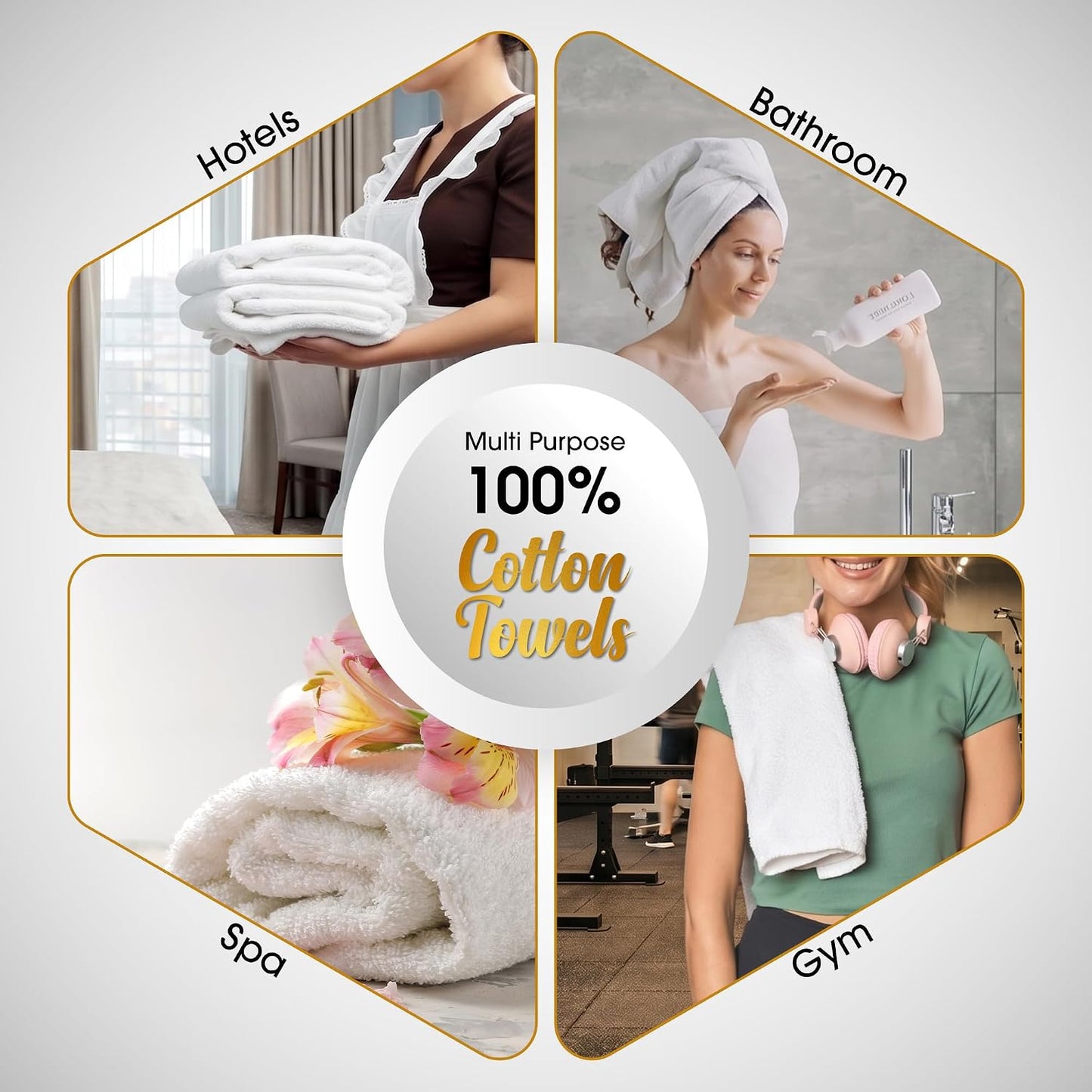100% Cotton Hand Towels 18x28 Inches, 600 GSM, Soft & Absorbent, Set of 12, Red