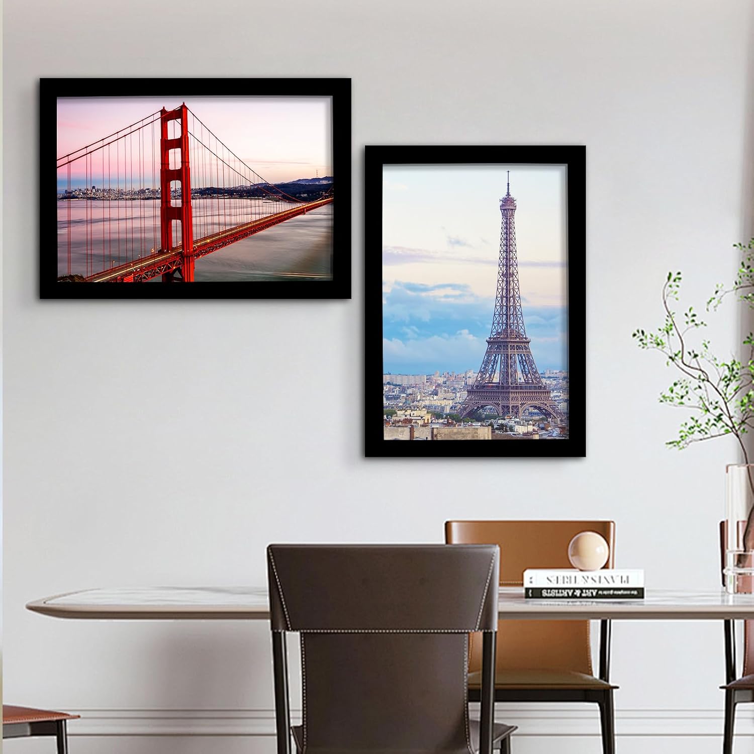 SESEAT 16x24 Picture Frame Black Set of 6, Display Pictures 16x24 Without Mat for Wall Mounting, Wall Gallery Poster