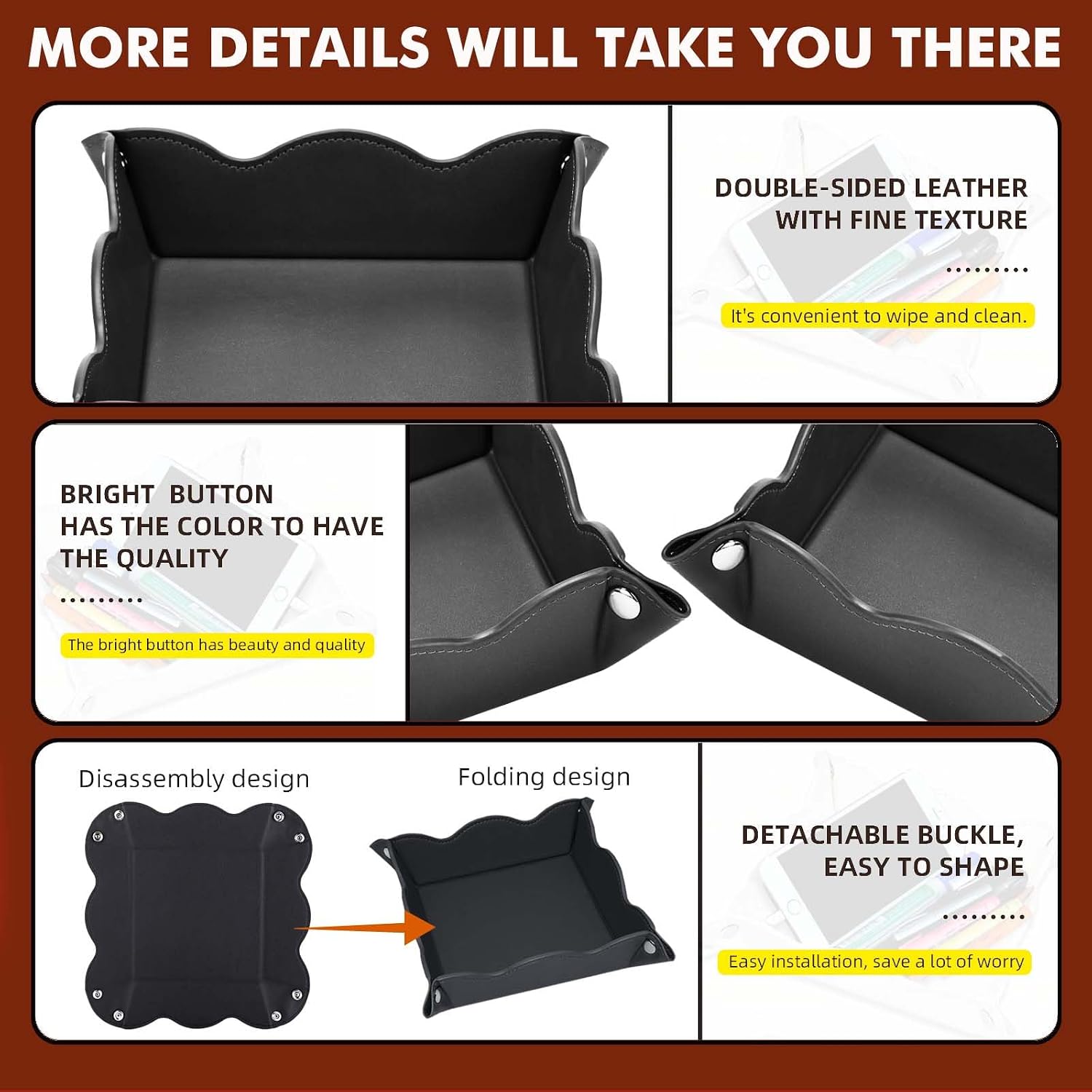 Valet Tray for Men Women / Brown and Black / Set of 2