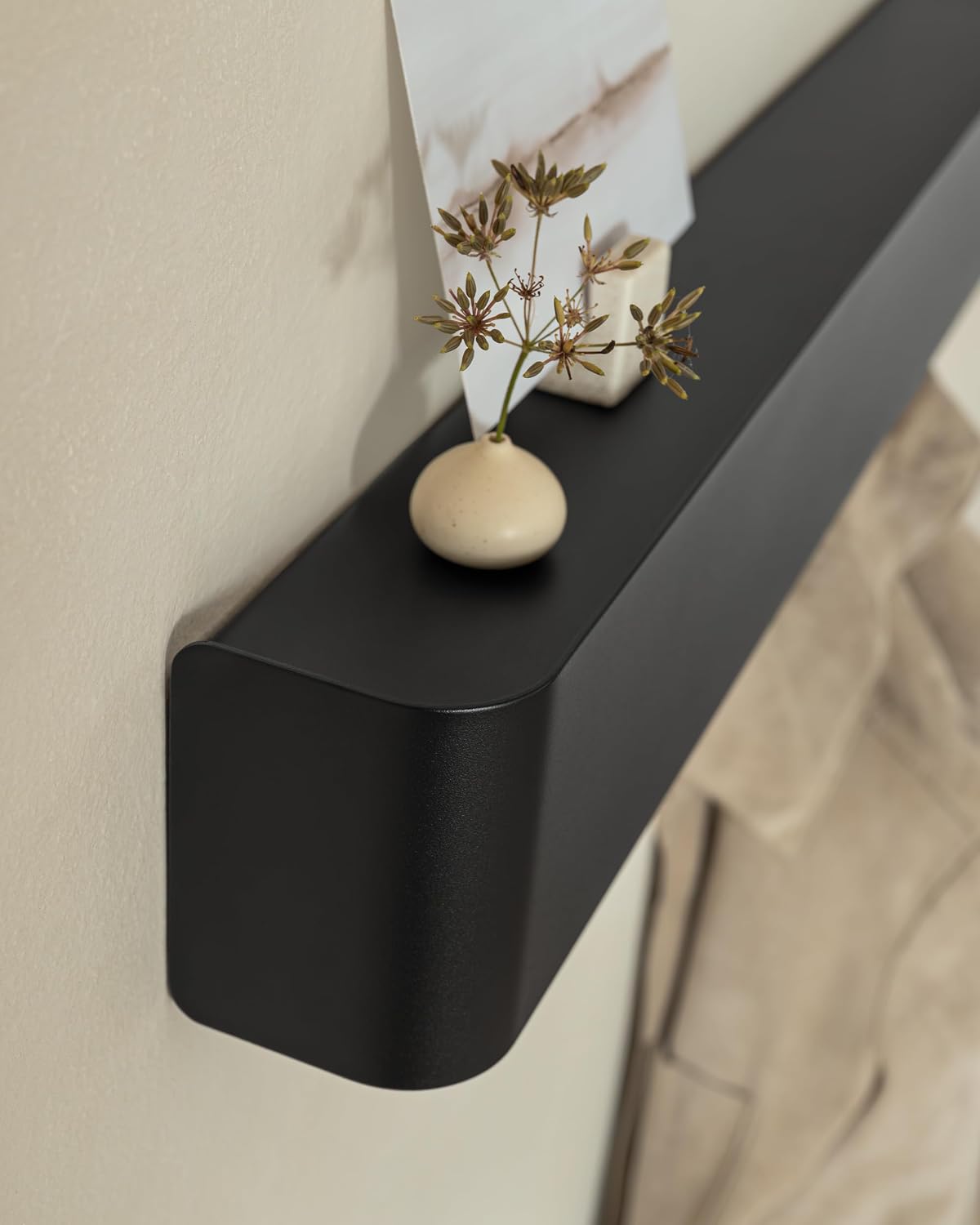 Kazai. Coat Rack Wall Mount with Shelf 'Tone' | Modern Design Coat Hanger with Hidden Hooks and Storage | Hat Rack with