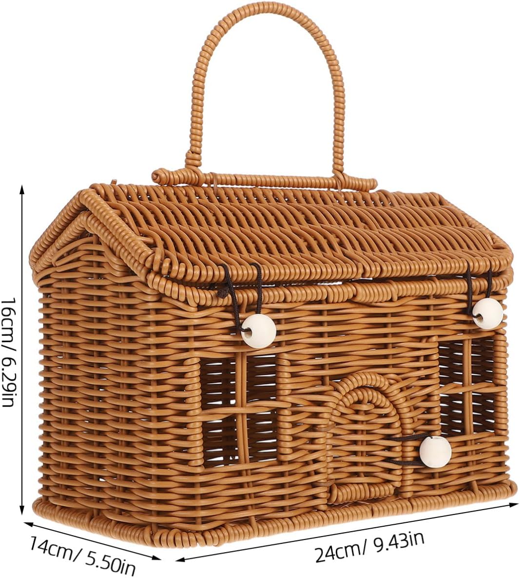 Small Rattan Storage Basket Woven Sundries Basket / Brown
