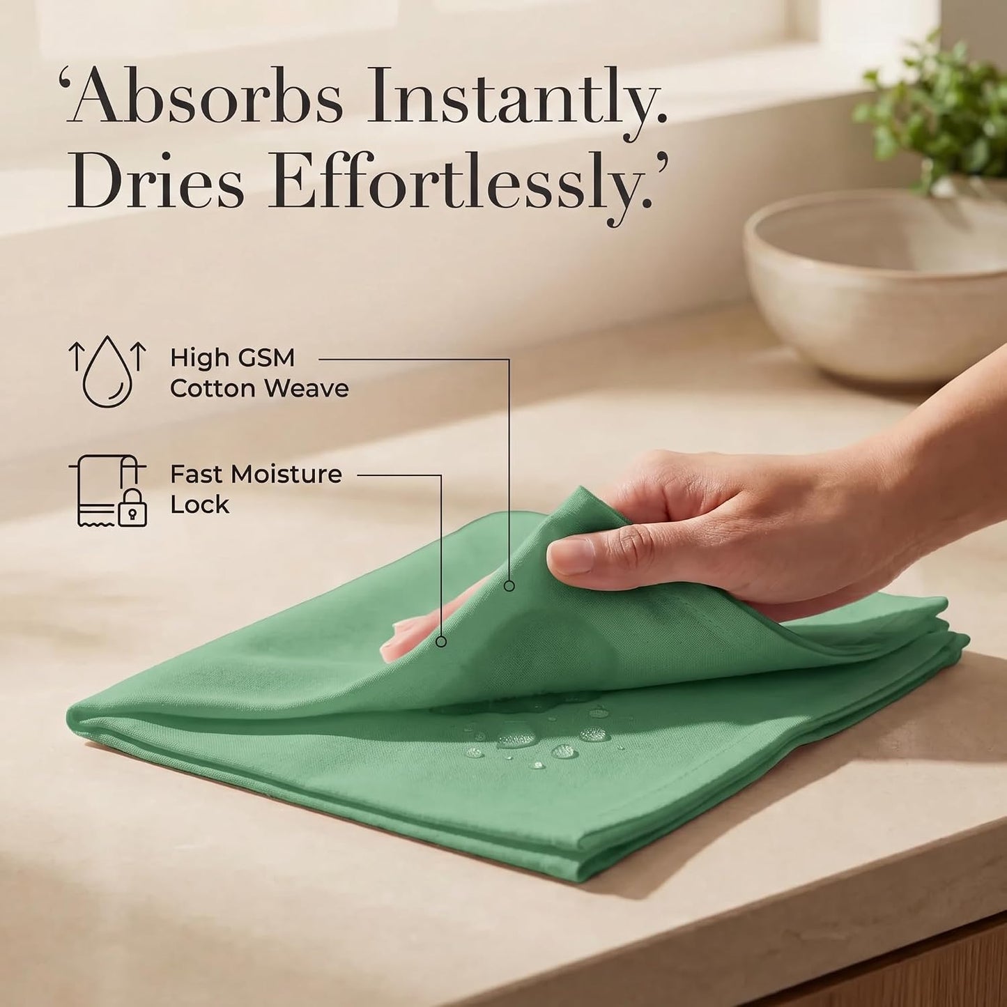 Urban Villa Cloth Napkins Cotton 20x20 (Set of 12) Geen