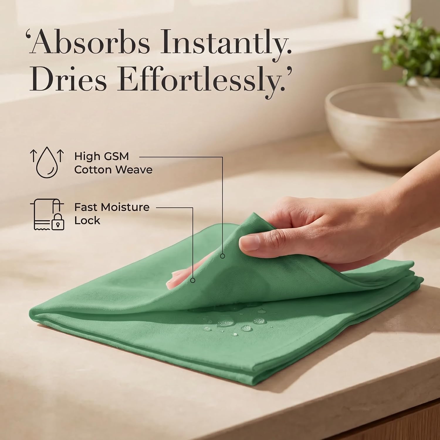 Urban Villa Cloth Napkins Cotton 20x20 (Set of 12) Geen