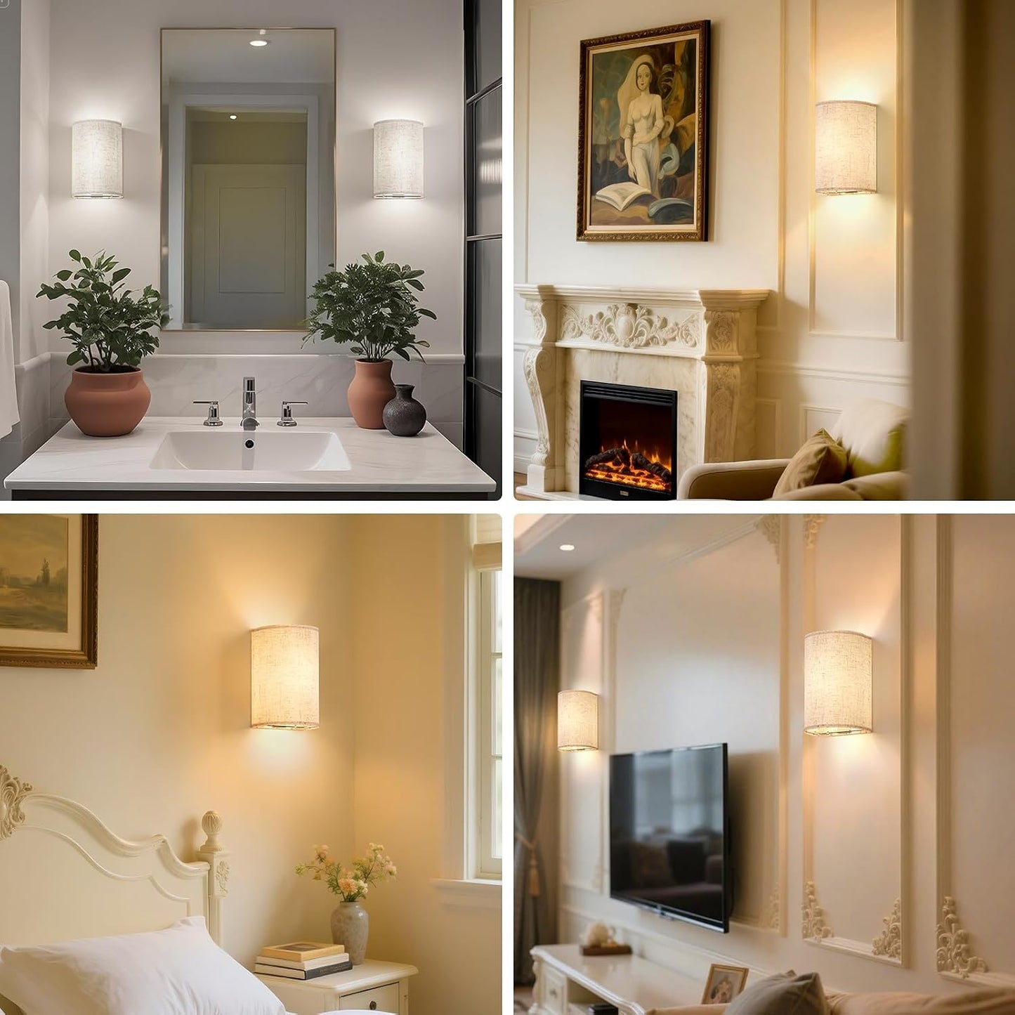 OCATO Battery Operated Wall Sconce Wireless Wall Sconces Set of Two | Rechargeable Magnetic Bulb Wall Lights Lamp