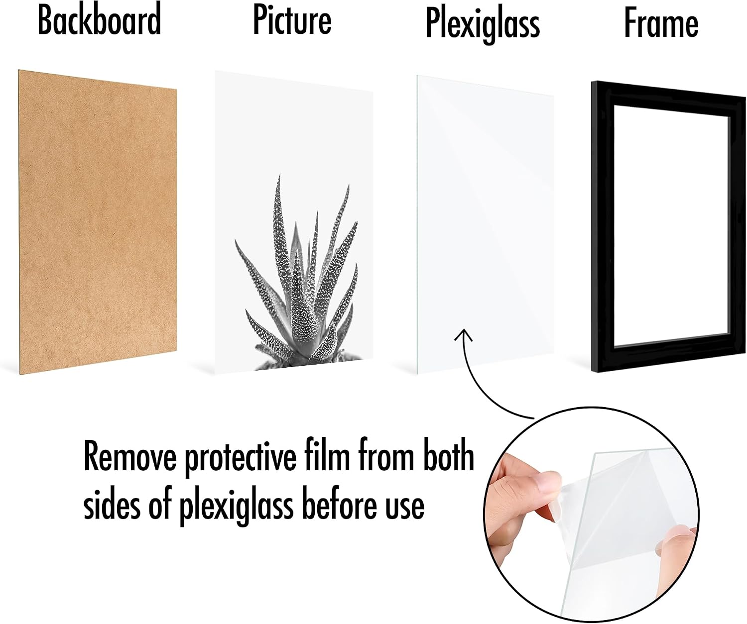 Picture Frame / Picture Frames for Tabletop / 4 x 6 / Black / Set of 5