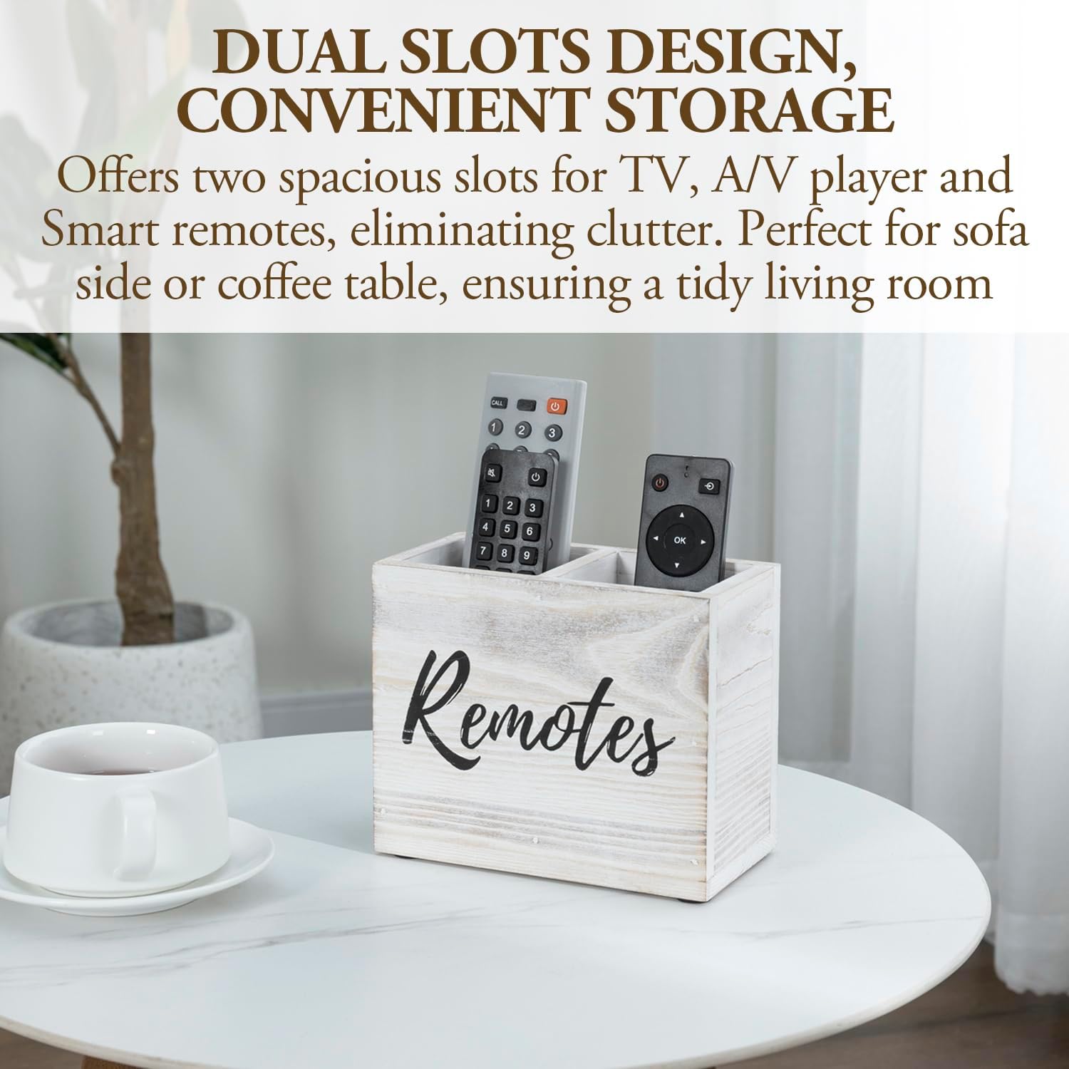 TV Remote Control Holder Organizer / Whitewashed