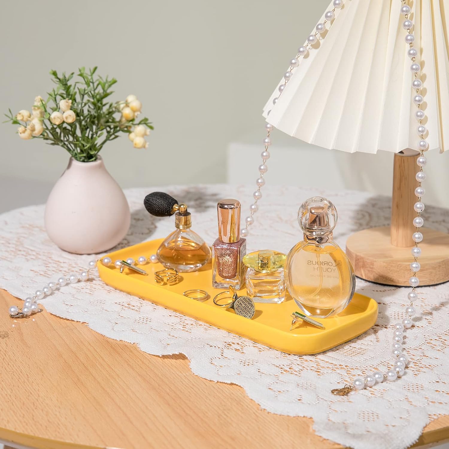 Ceramic Bathroom Tray / Yellow