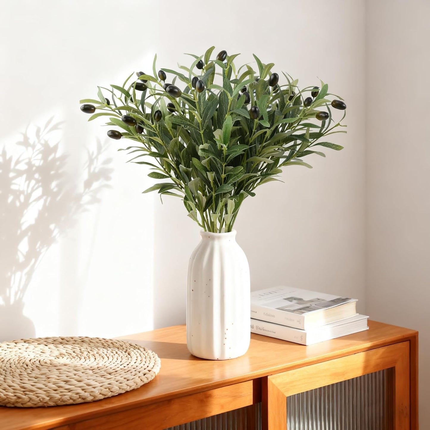 Faux Olive Branches for Vases / 18 Inch / Set of 10