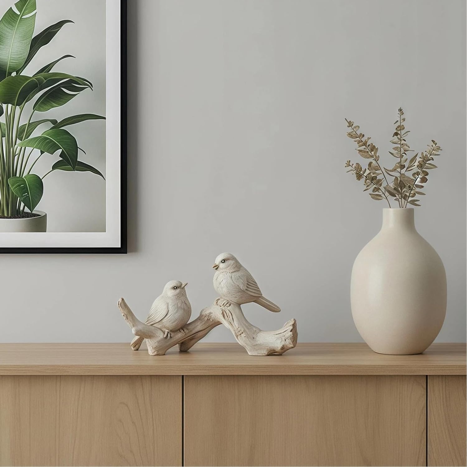 Bird Figurines Home Decor / Cream Bird Decor