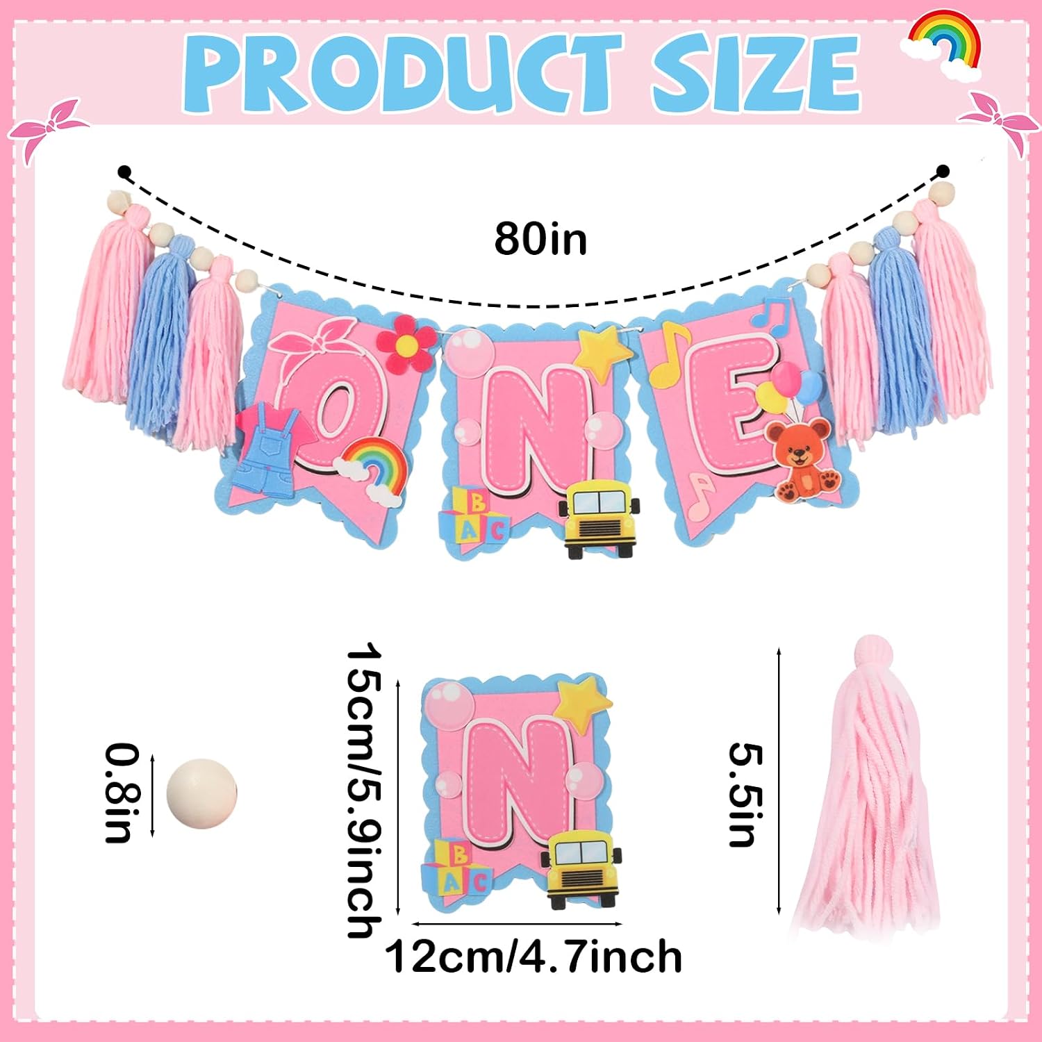 Girls 1st Birthday High Chair Banner English Teacher 1st Birthday Decorations Girls Highchair Wood