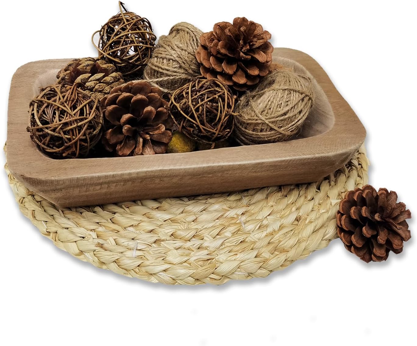 Wooden Dough Bowl Decor / 10inch Brown