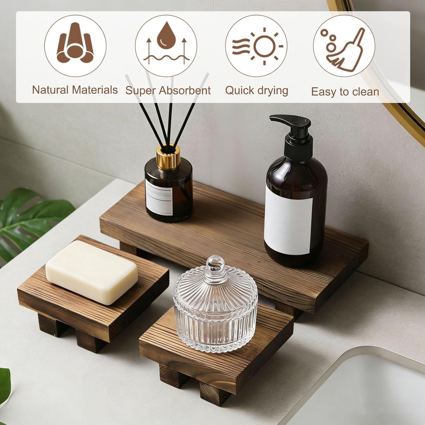 Rustic Farmhouse Countertop Organizer / Natural Rustic