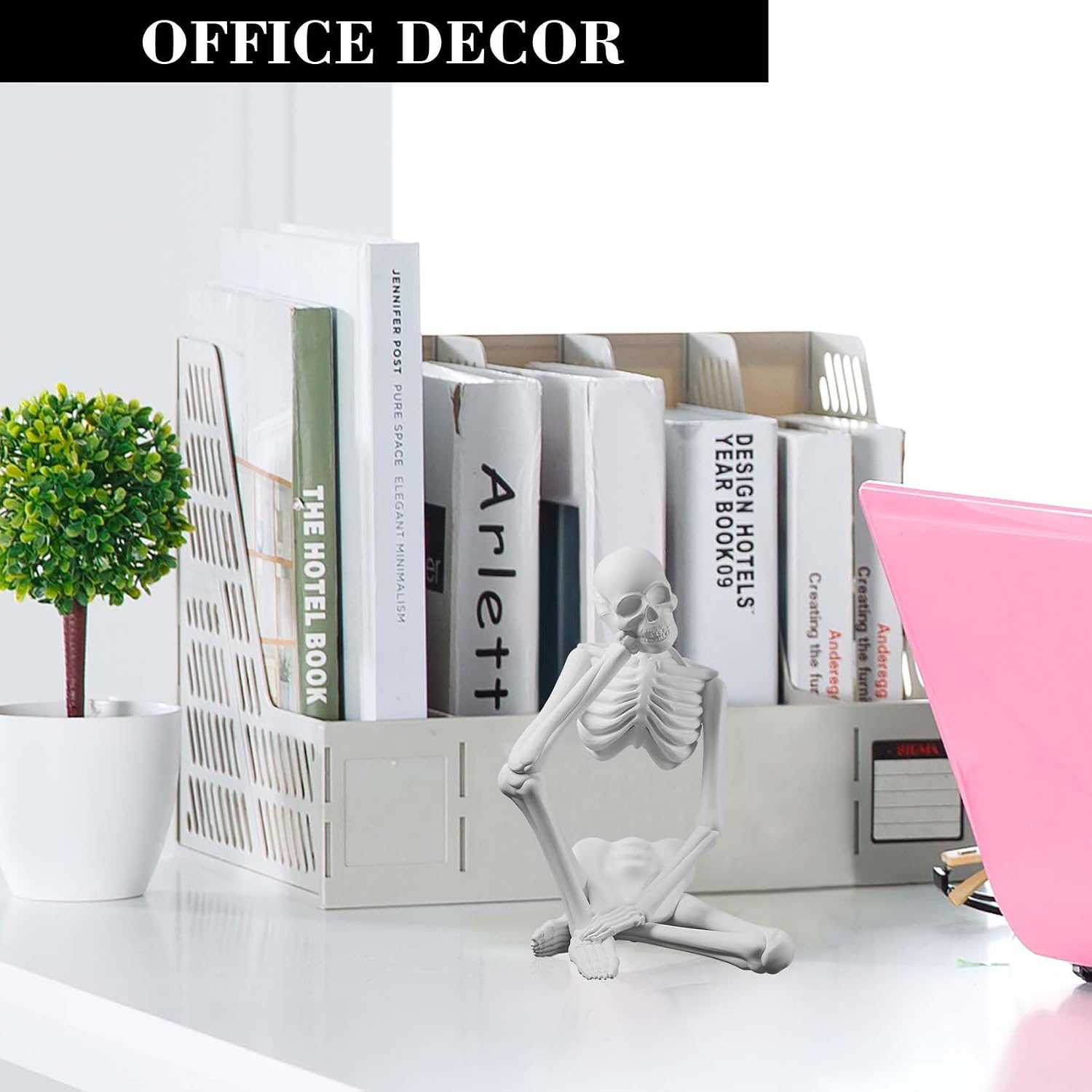 Thinker Statue Decor / White