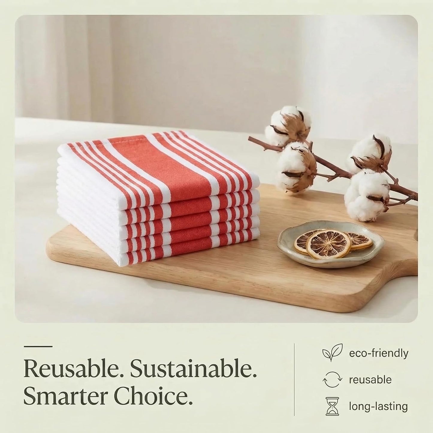 Urban Villa Kitchen Towels Cotton Dish Towels 20”x30” (Set of 6) Chillired