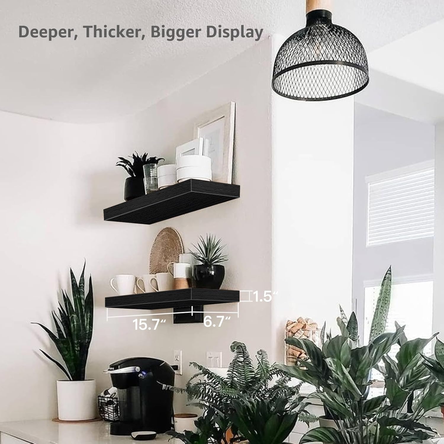 Bathroom Floating Shelves / 15.7 / Black